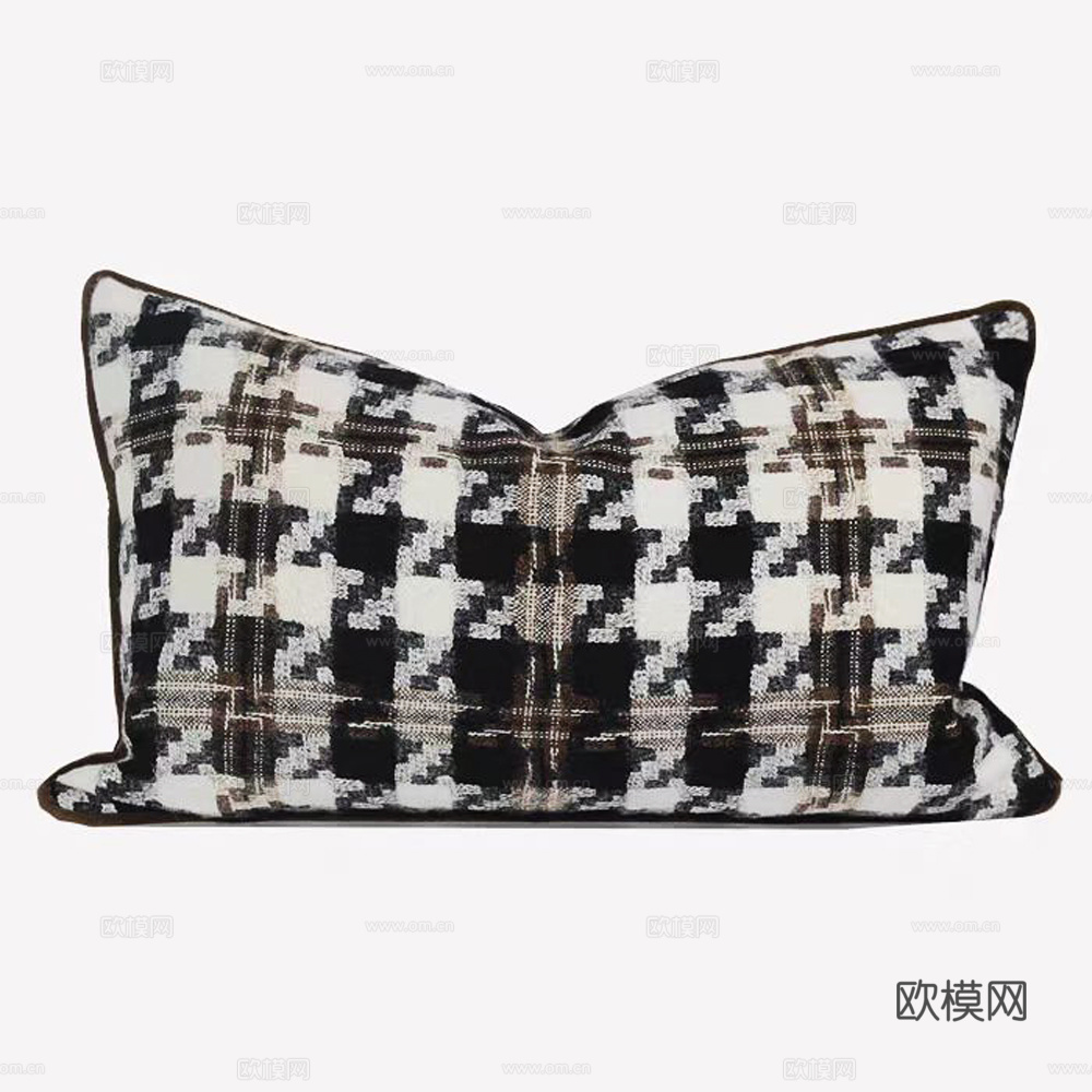 现代抱枕 枕头 千鸟格抱枕