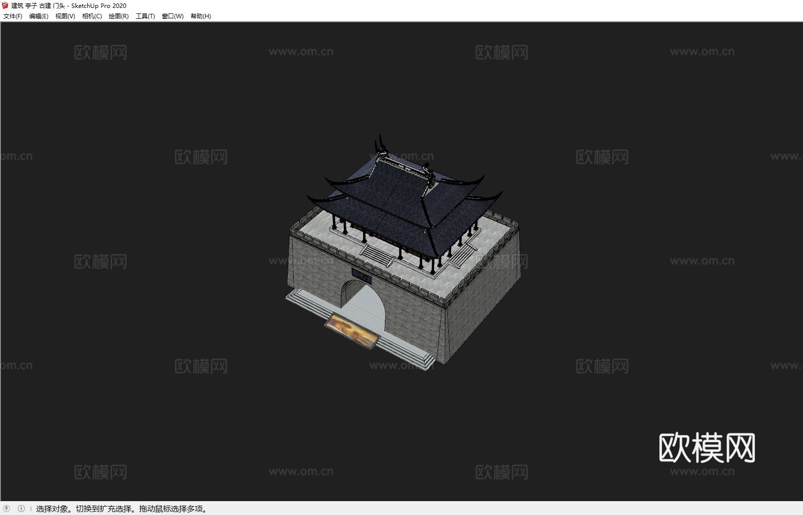 建筑 亭子 古建 门头su模型