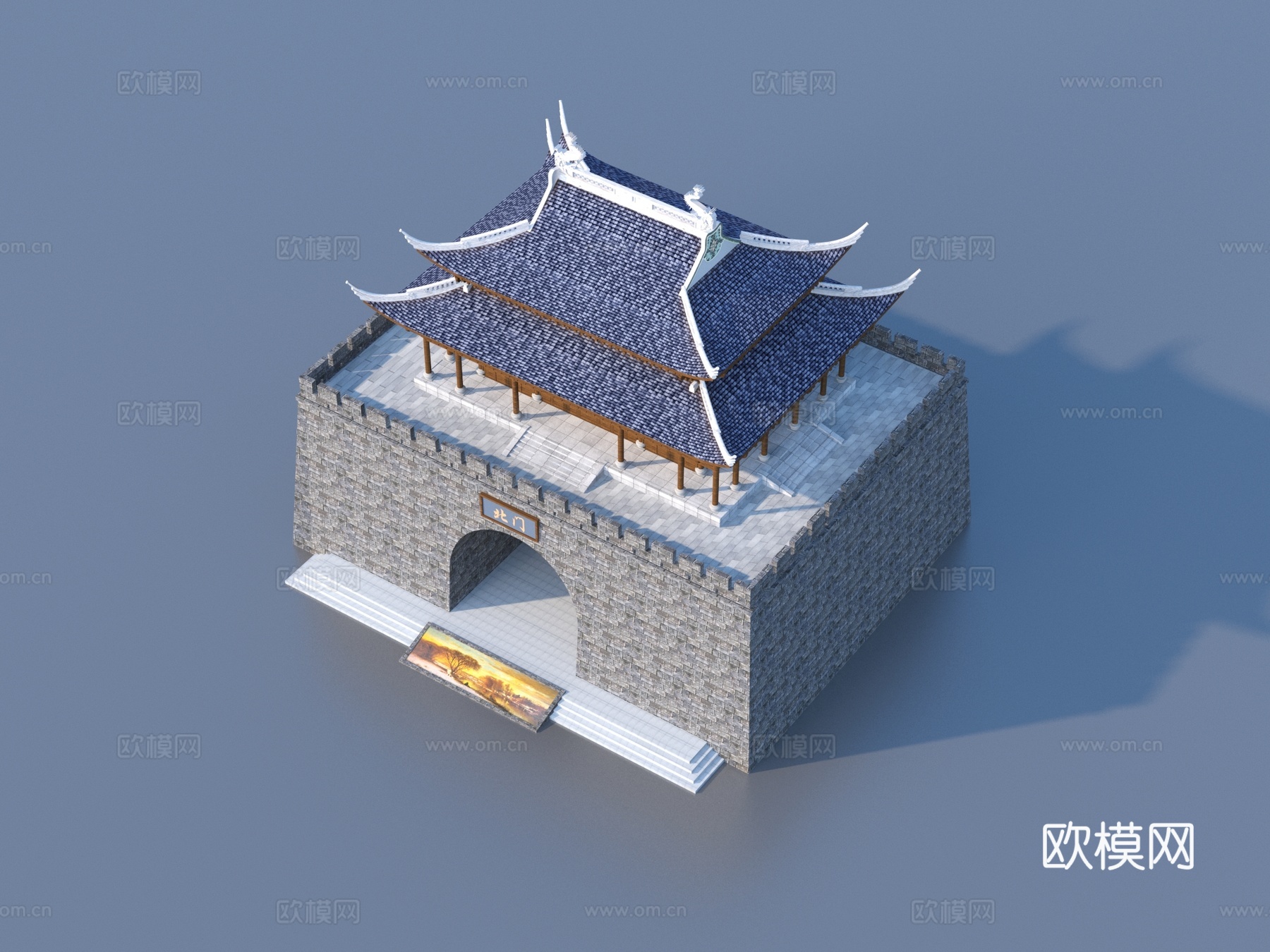 建筑 亭子 古建 门头3d模型