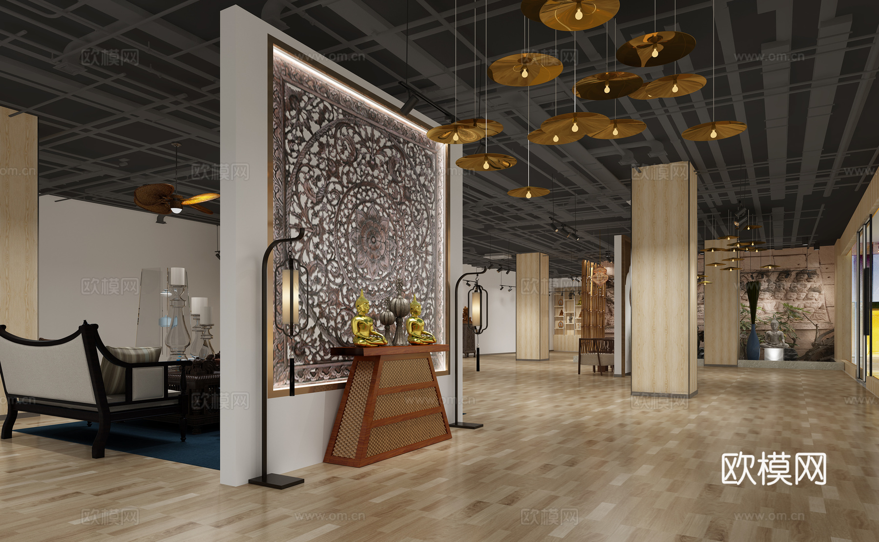 东南亚门店门头3d模型