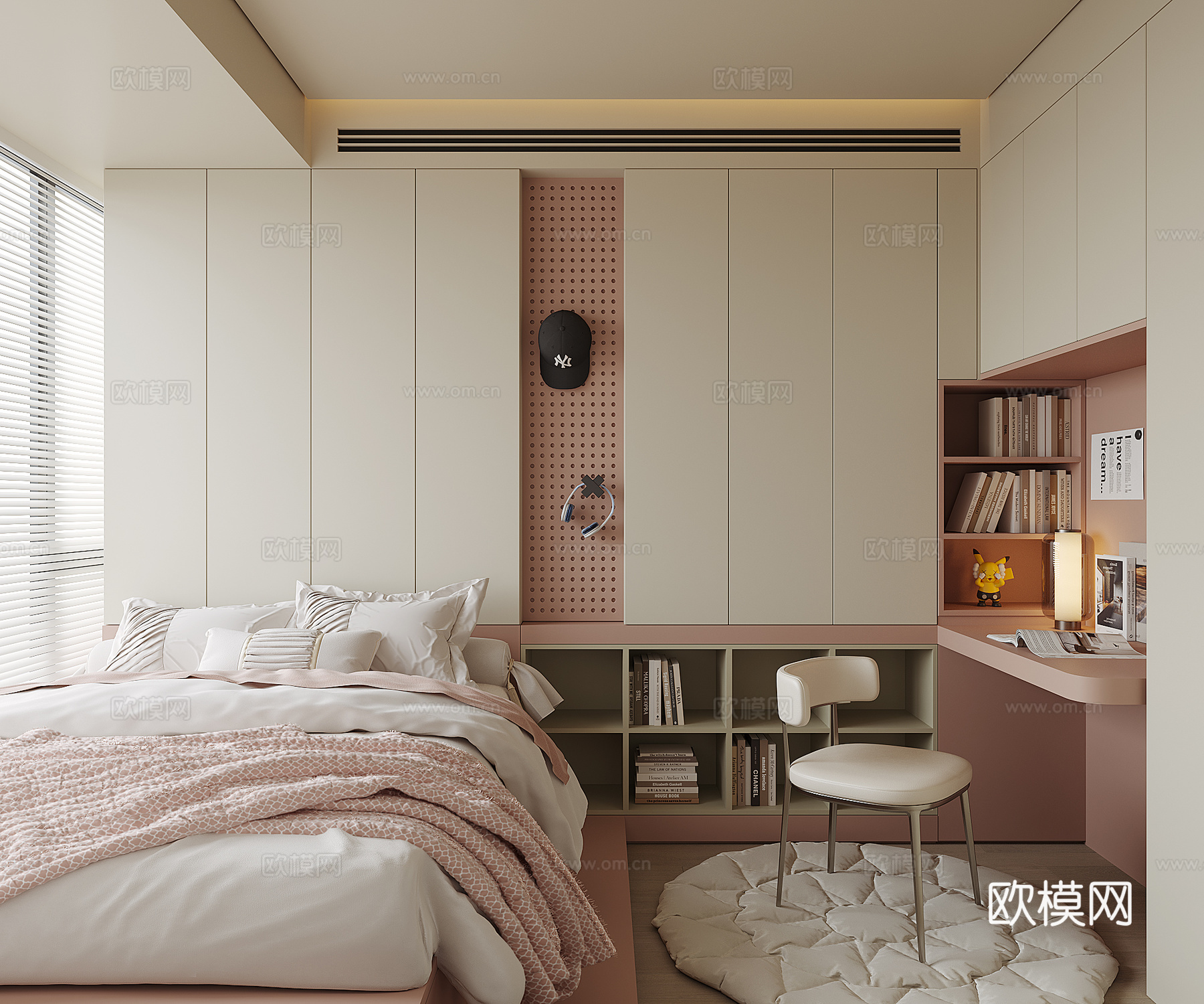 现代榻榻米卧室3d模型下载