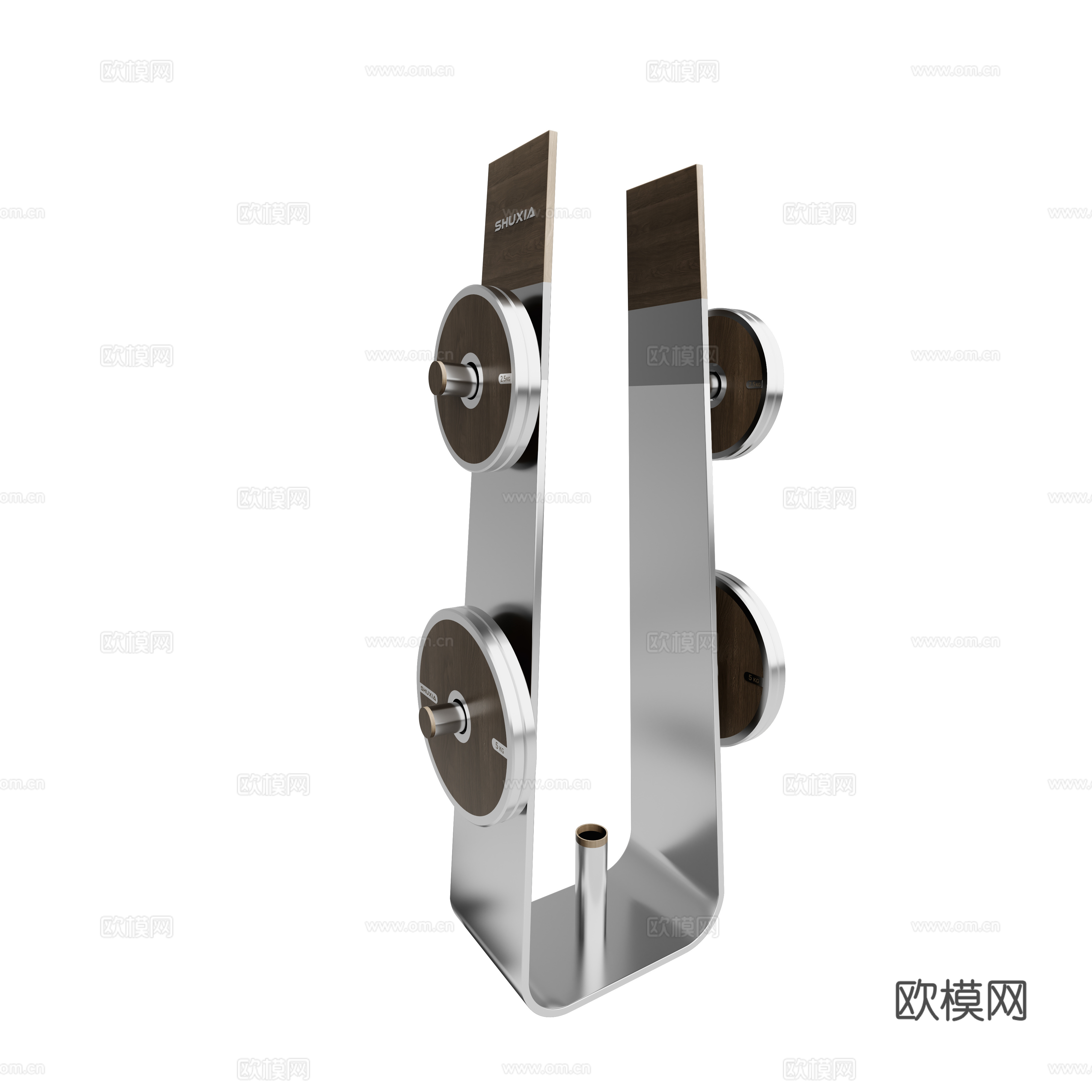 SHUXIA  U型杠铃片架3d模型下载（渲染图2）