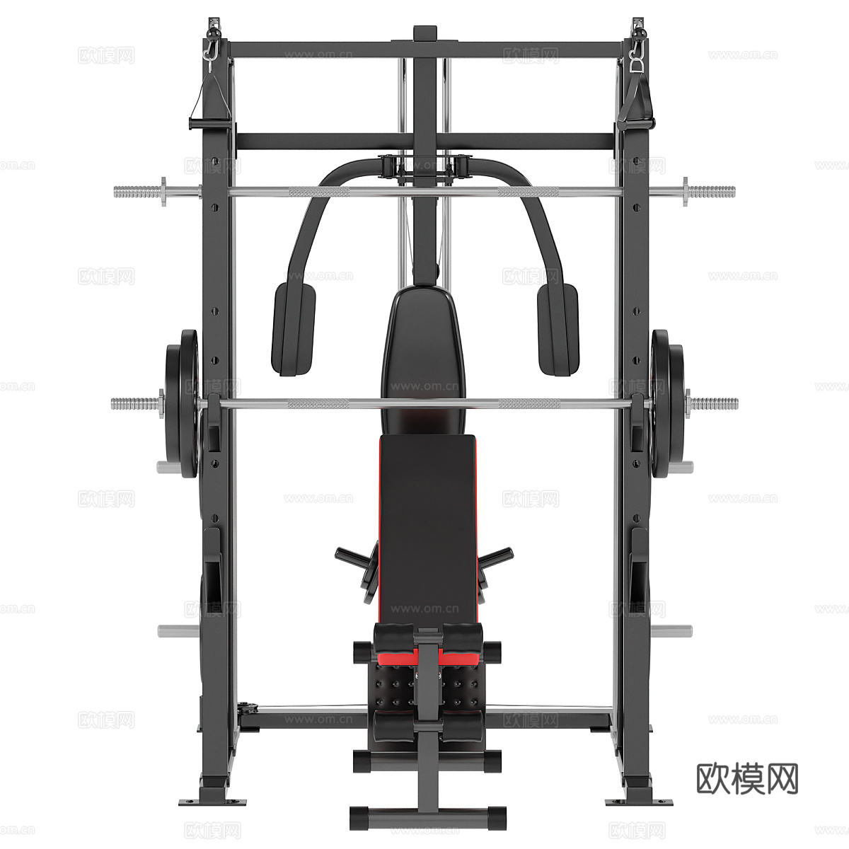 现代多功能力量训练器 健身器材3d模型