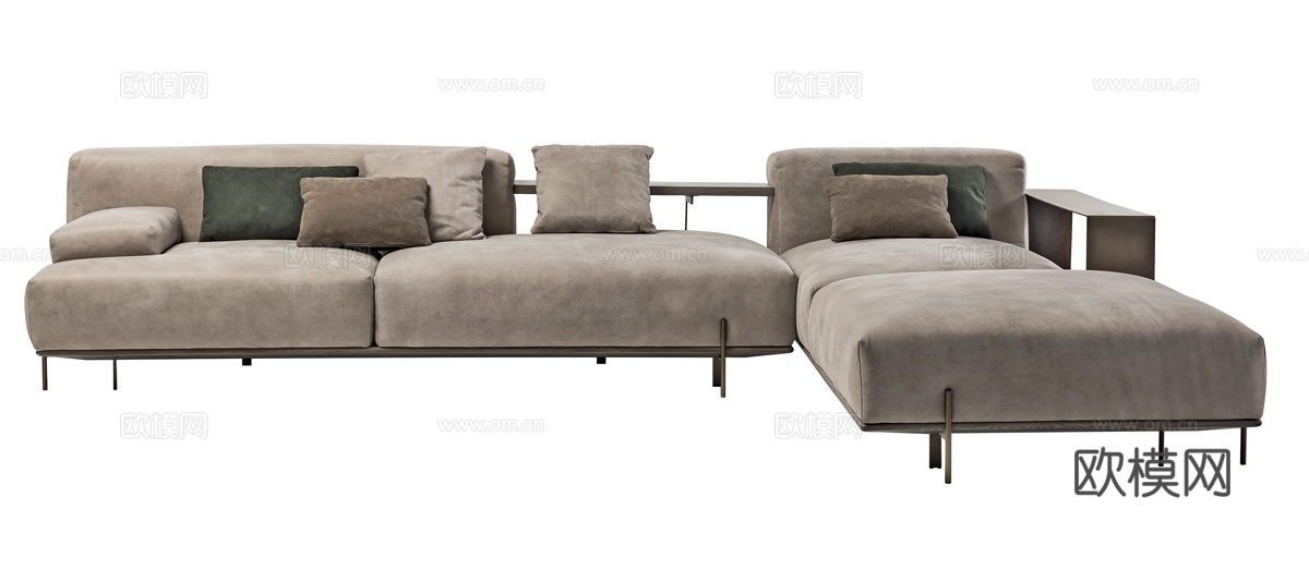 SHAKE 转角沙发3d模型下载（渲染图2）