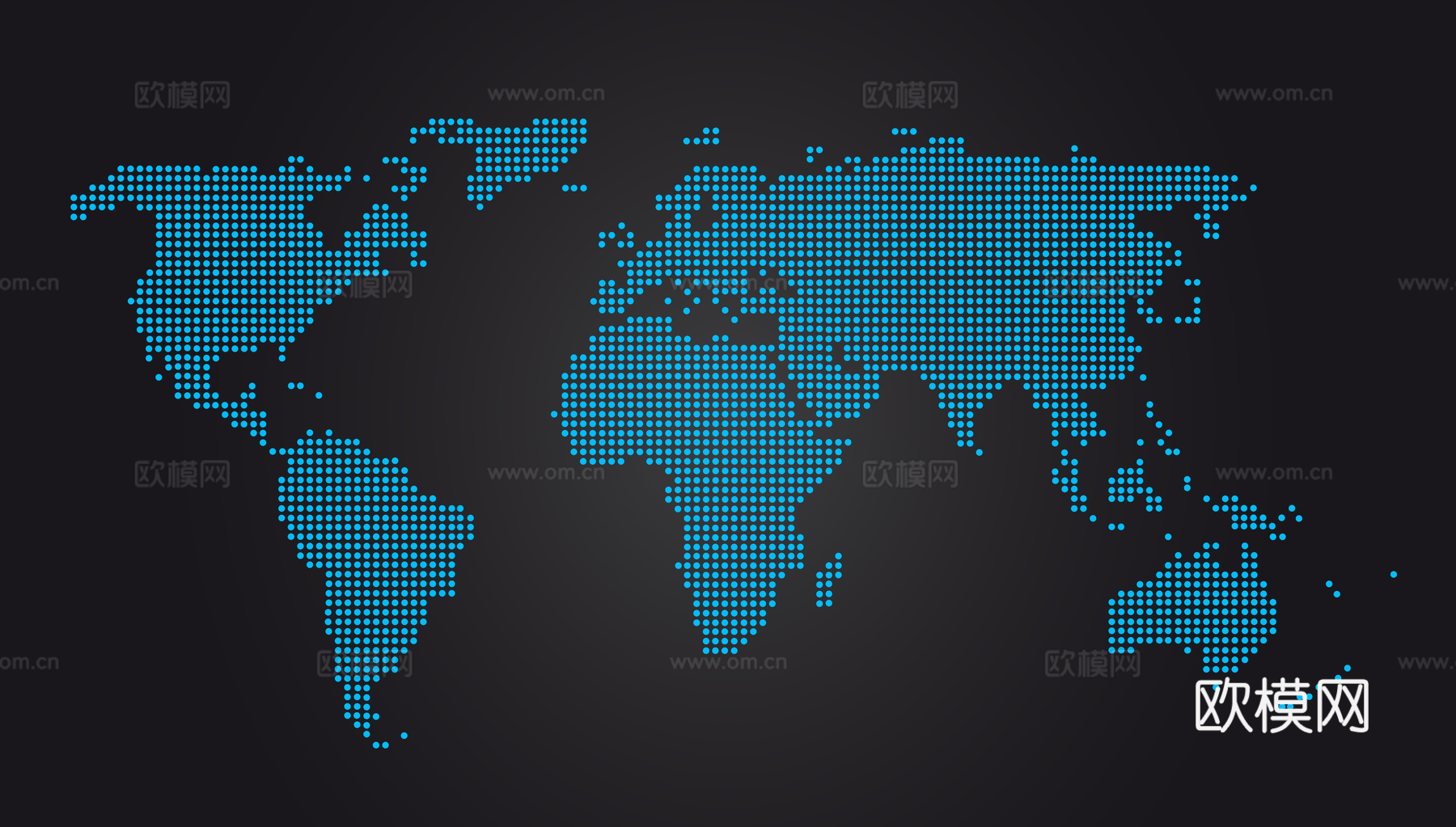 蓝色点世界地图 科技世界地图