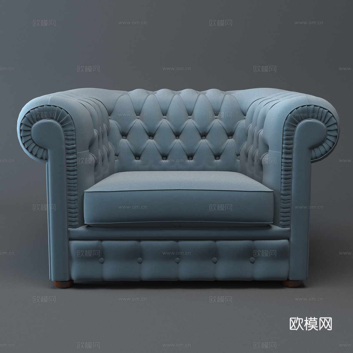 欧式简约单人沙发3D模型3d模型