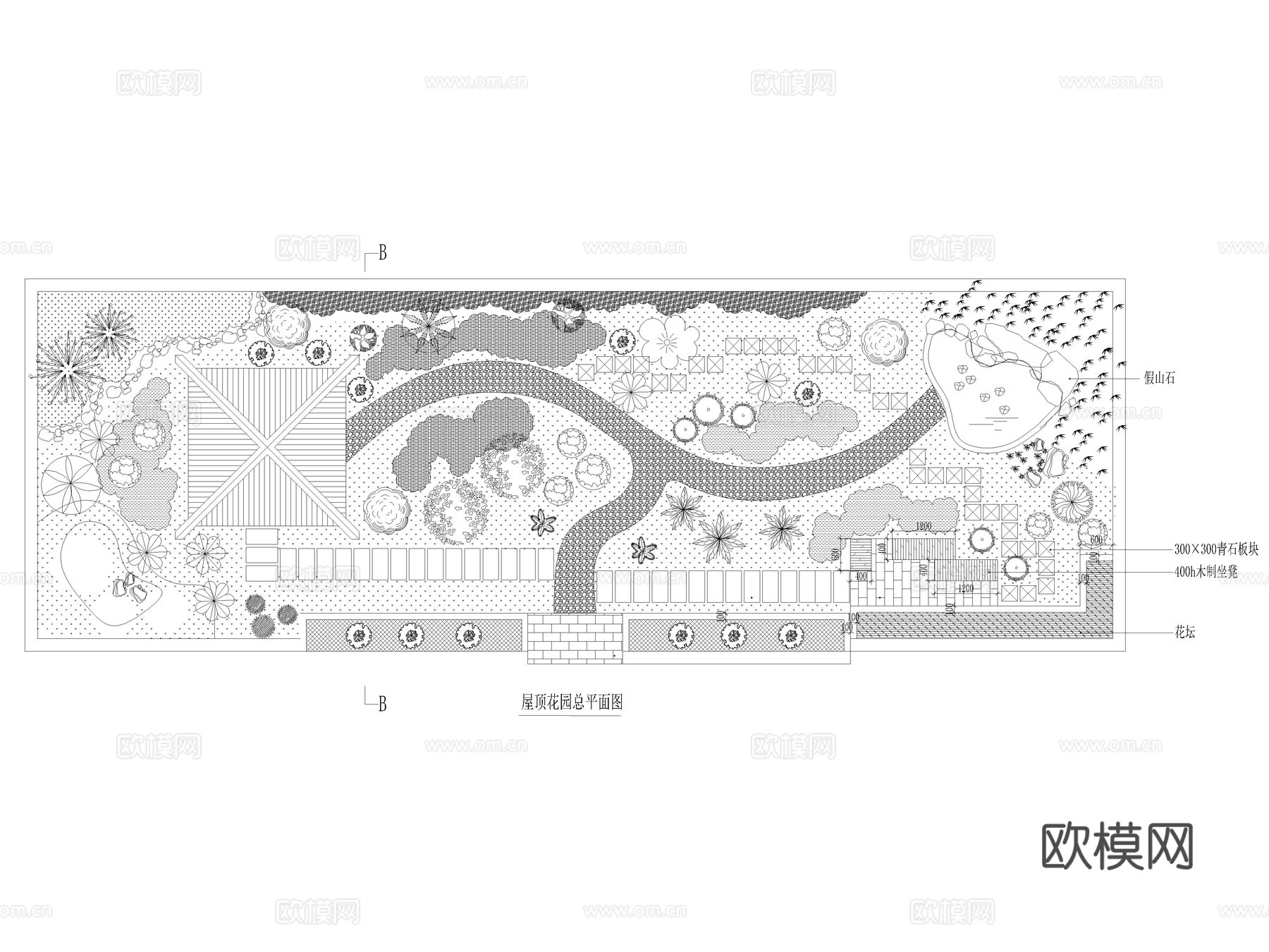 115套屋顶花园景观设计CAD图纸cad施工图