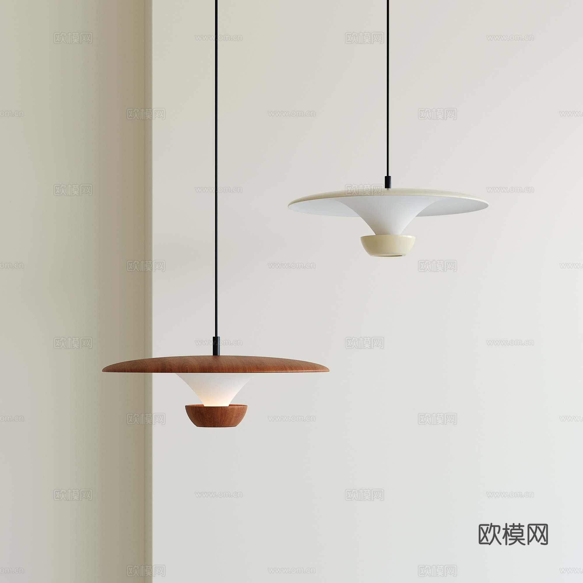 现代中古小吊灯su模型