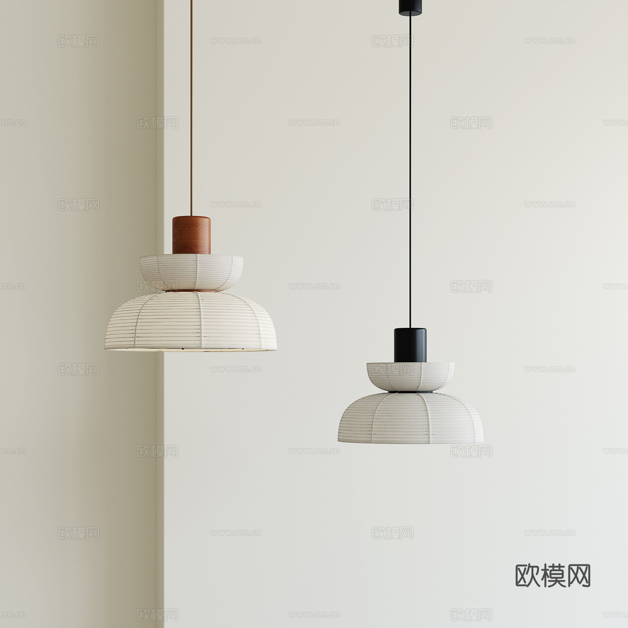 新中式灯笼吊灯su模型