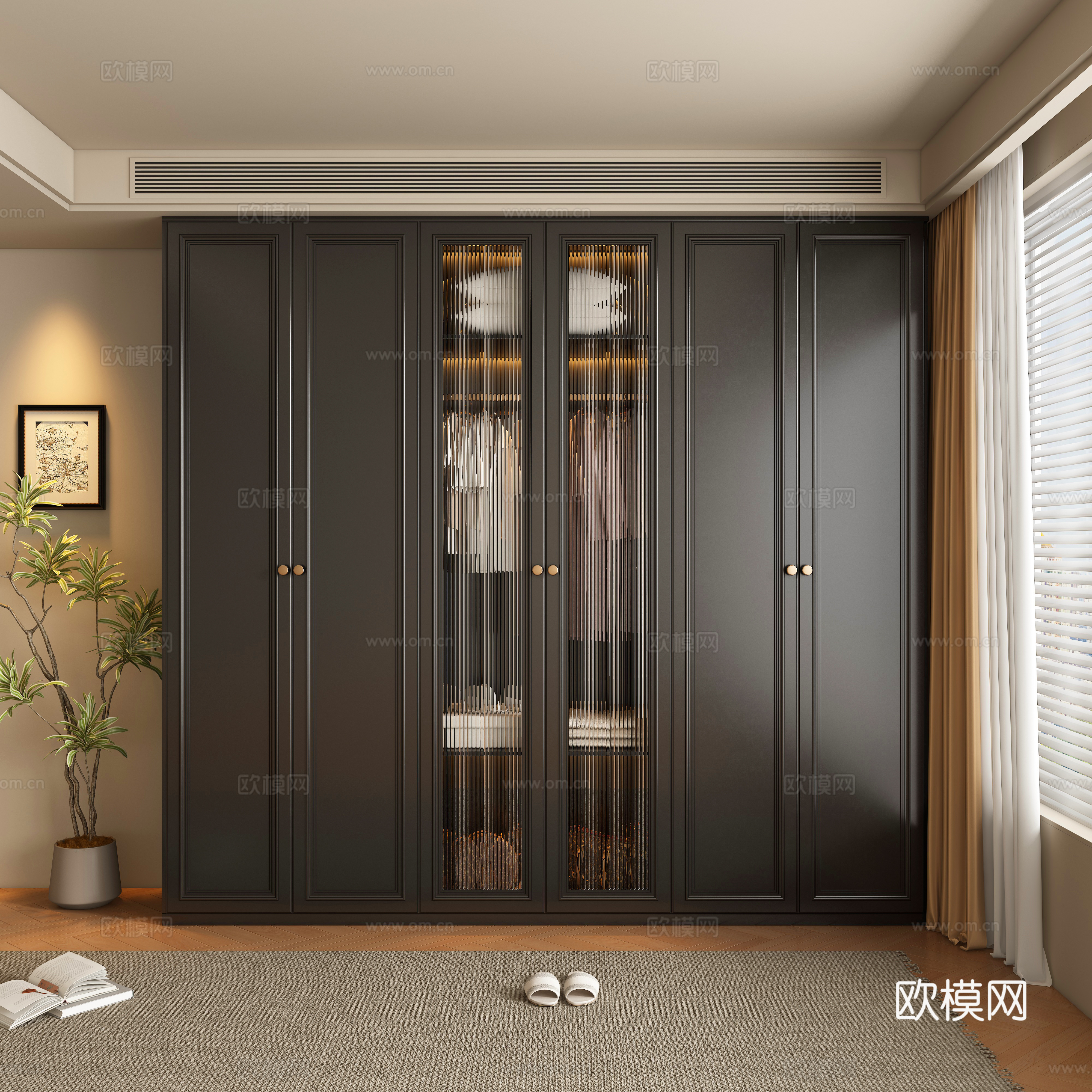 中古风衣柜3d模型