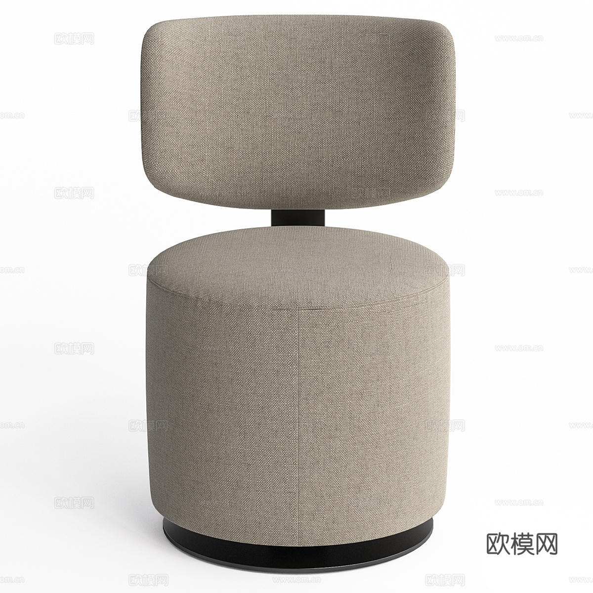 新中式布艺单椅3d模型
