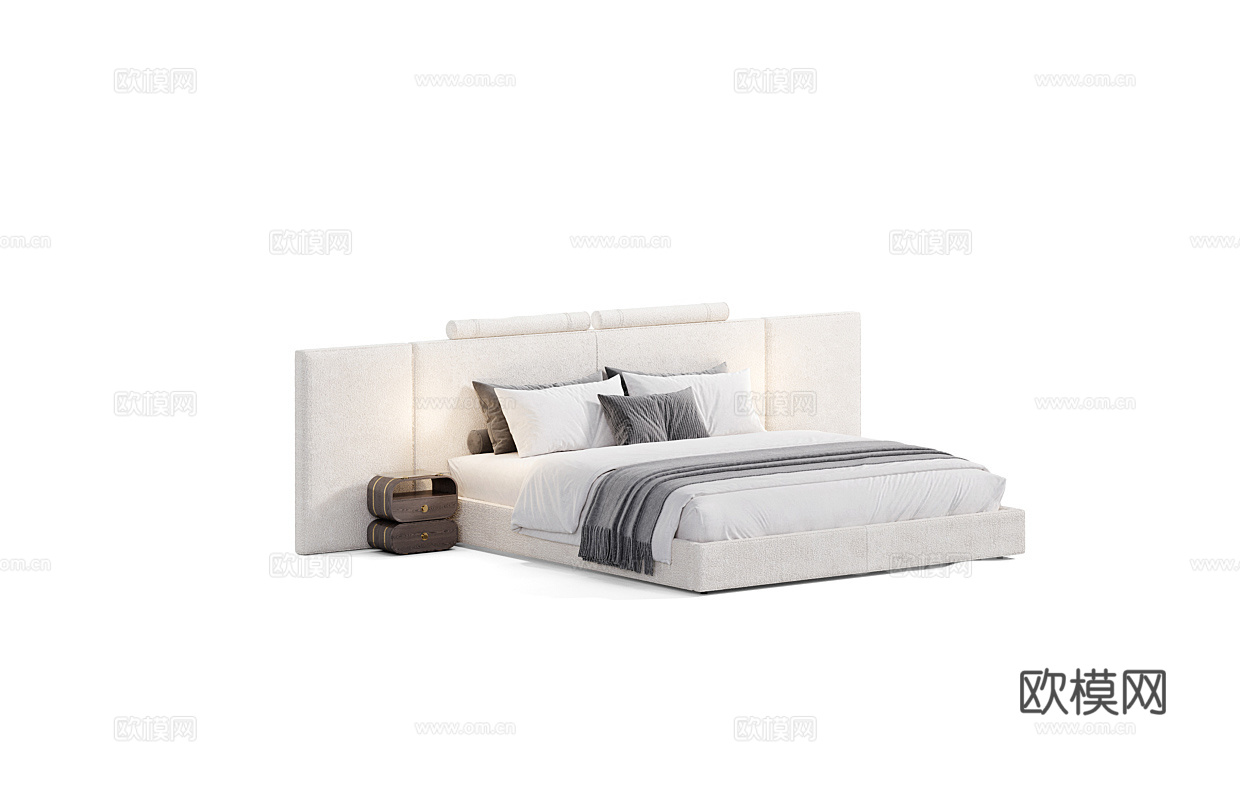 Rugiano 意式双人床3d模型下载（渲染图1）