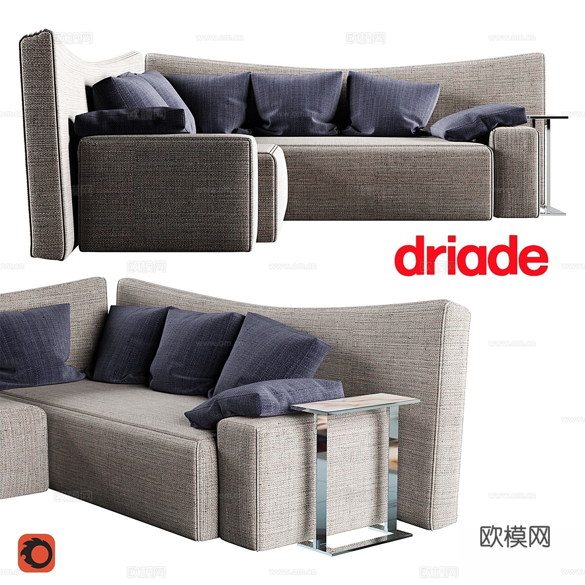 Driade Wow低背沙发由Philippe Starck3d模型