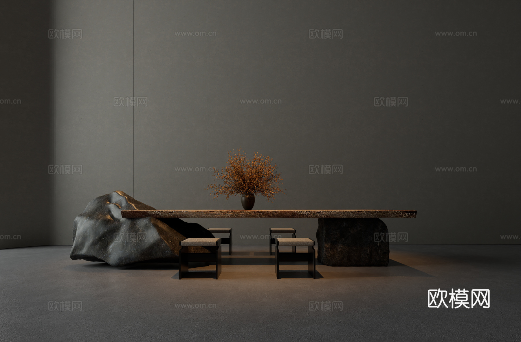 现代茶桌座椅su模型