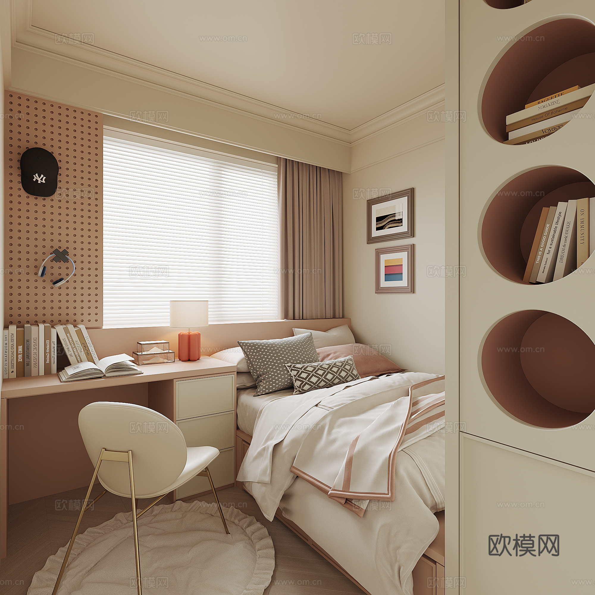 现代榻榻米卧室su模型