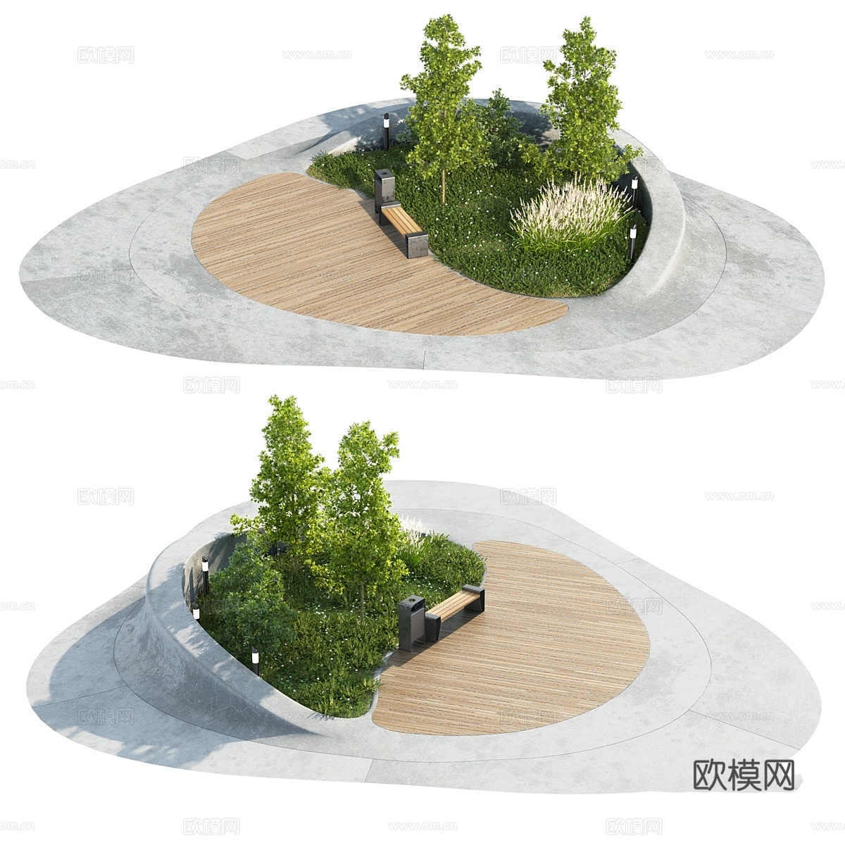 城市广场片段 13d模型