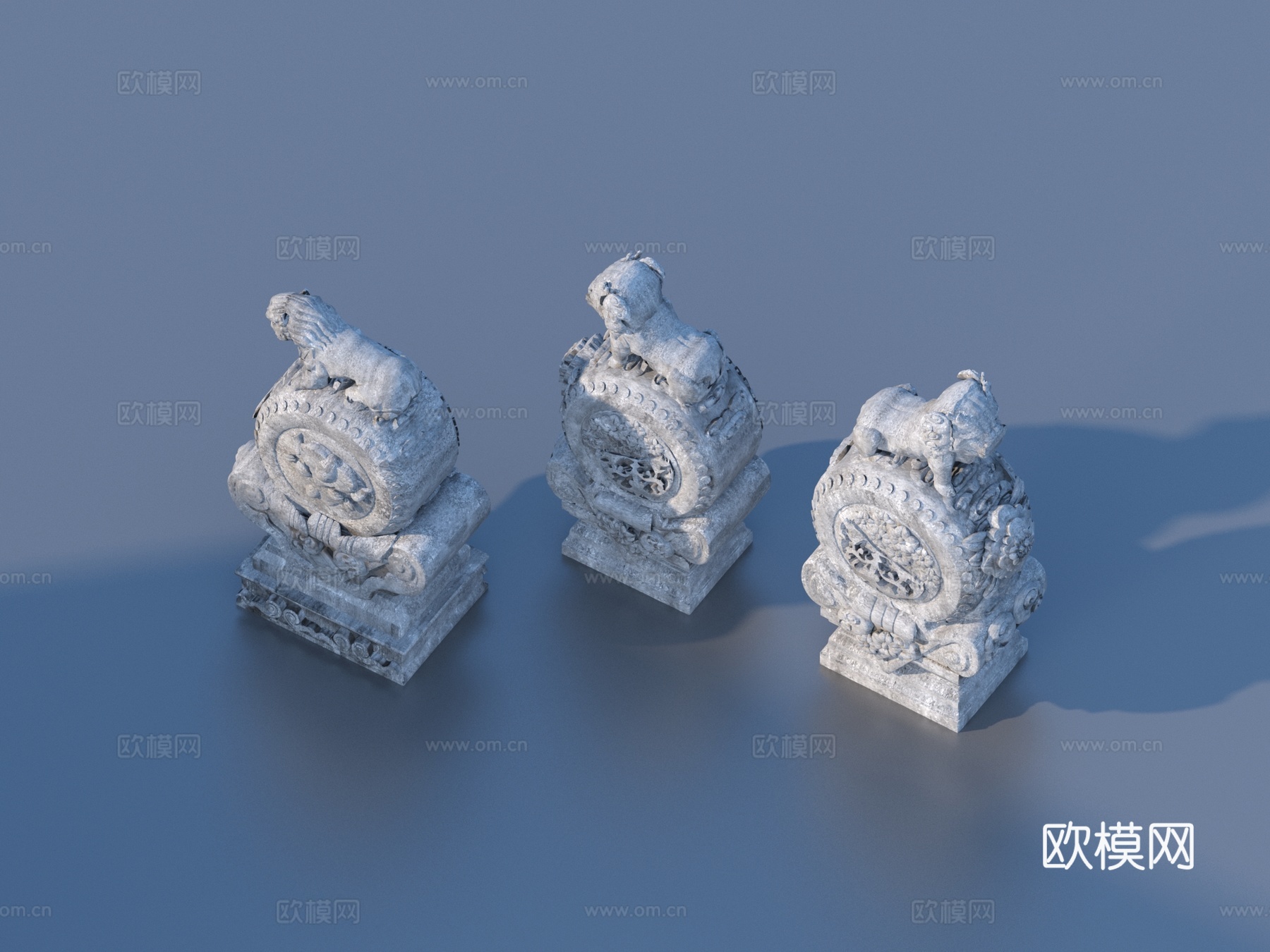 抱鼓石 石鼓3d模型