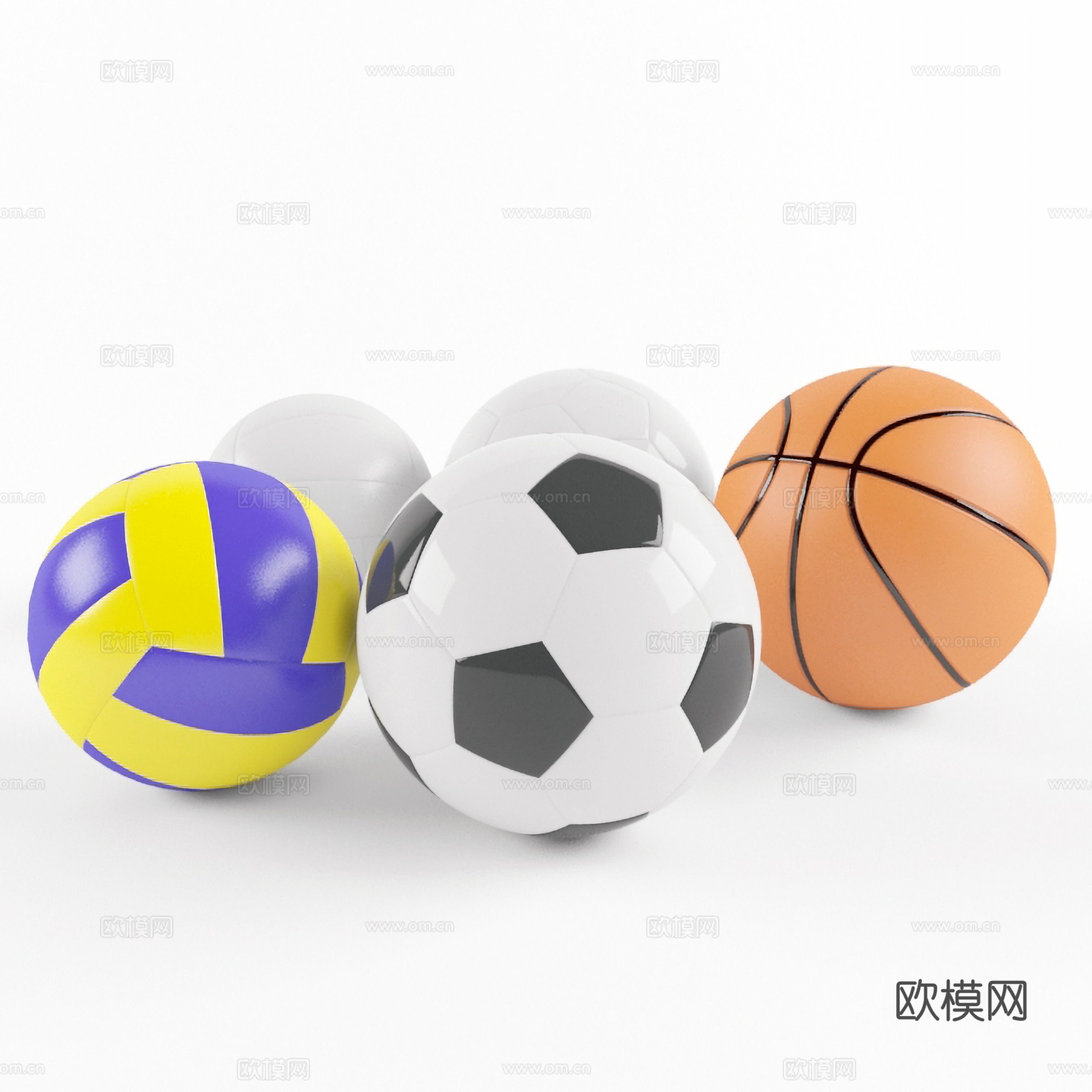 其他混搭球 篮球 足球 排球3d模型