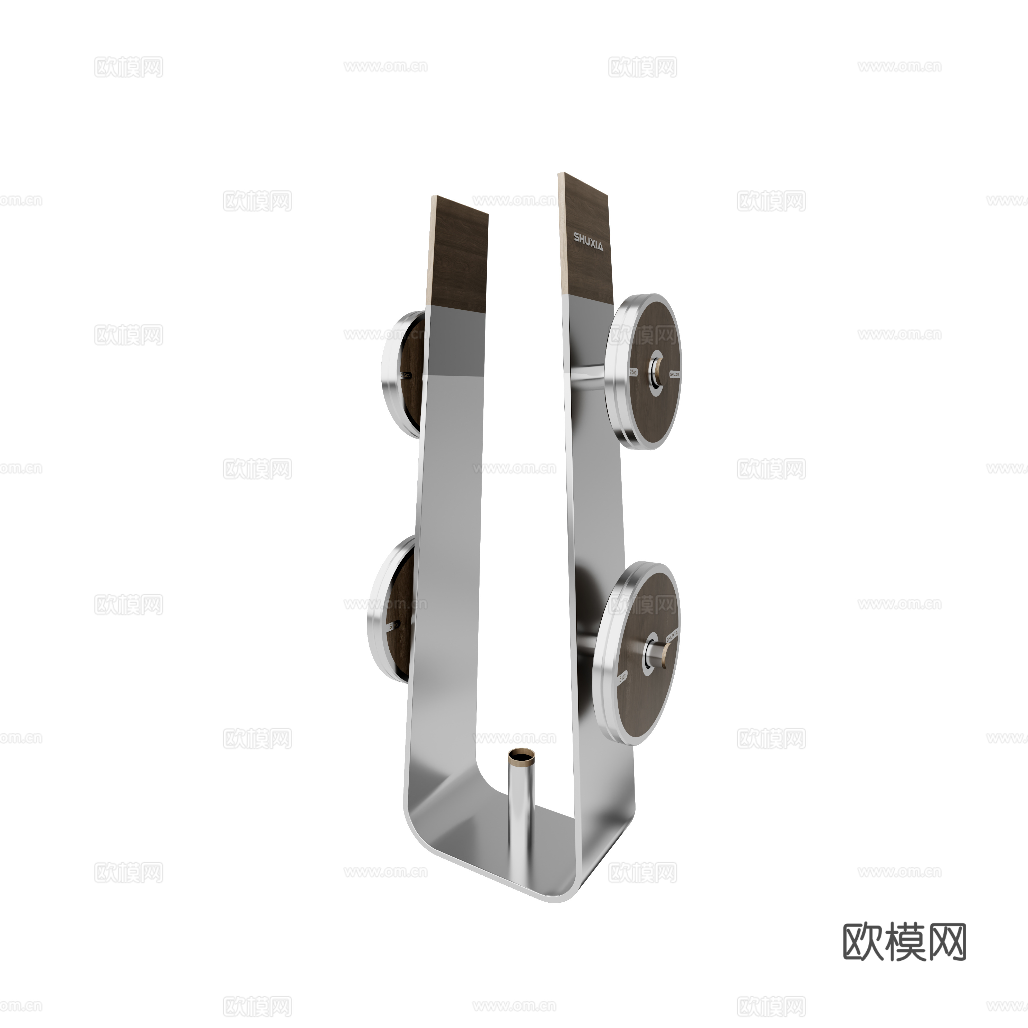 SHUXIA  U型杠铃片架3d模型下载（渲染图1）