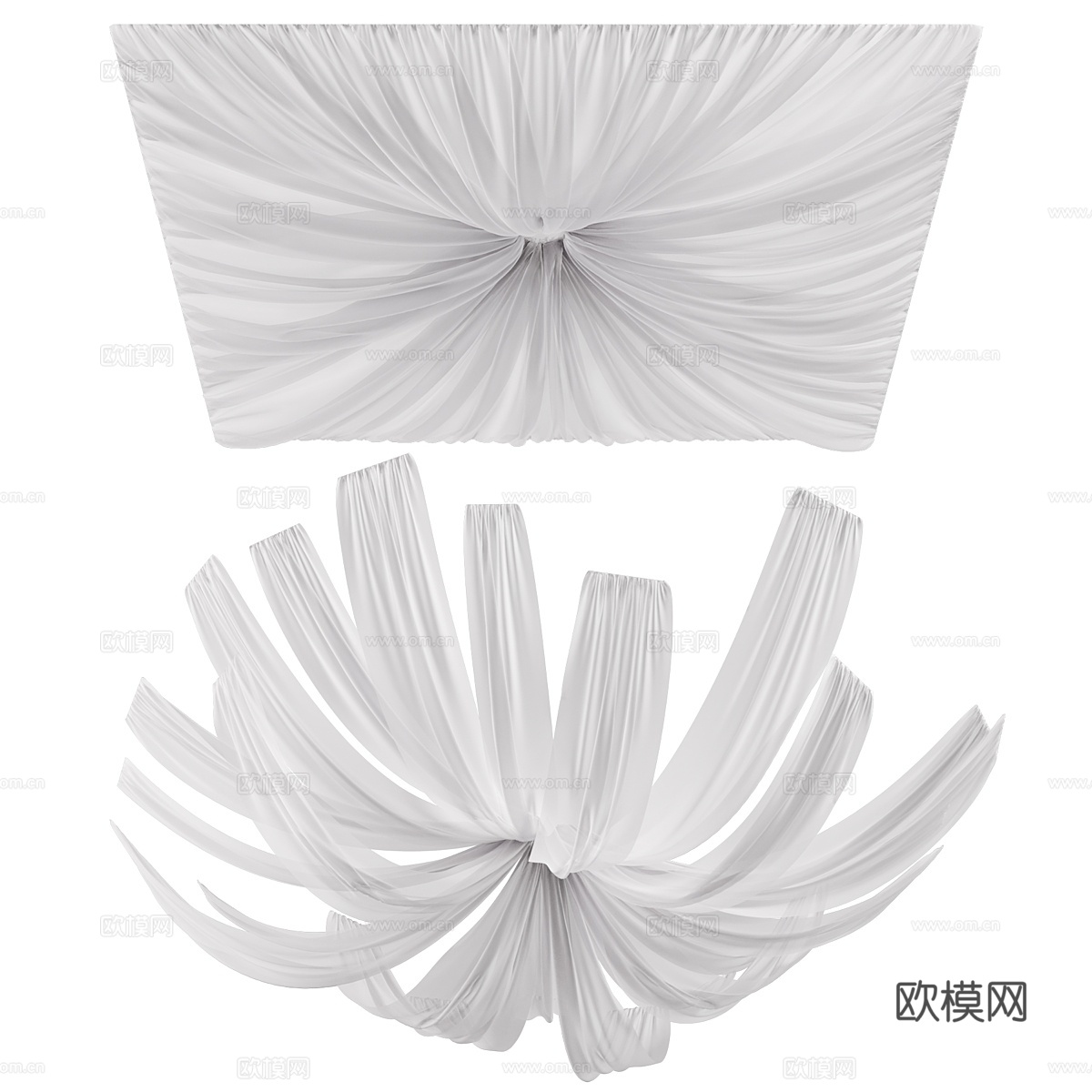 天花板上的垂褶装饰3d模型
