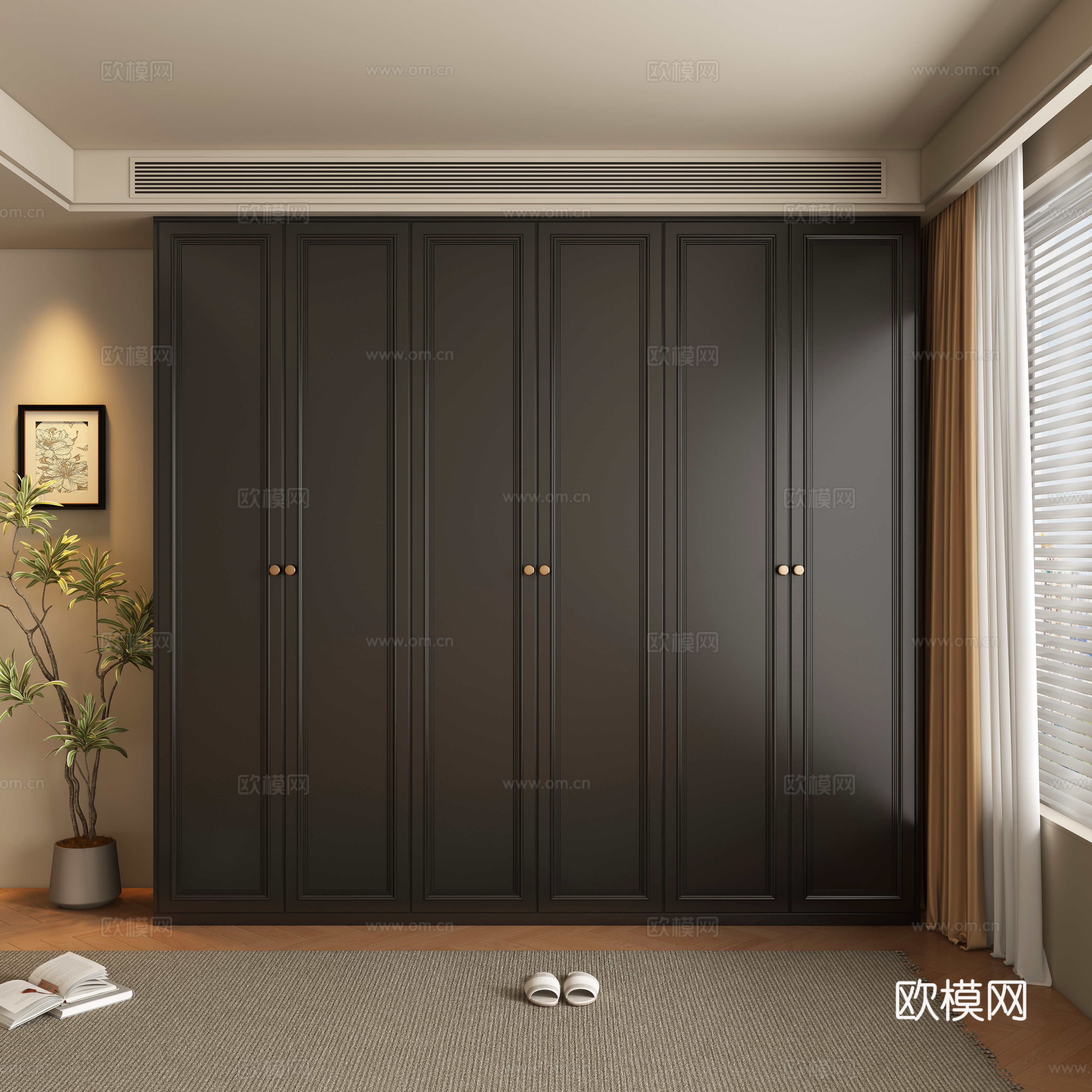 中古风衣柜3d模型