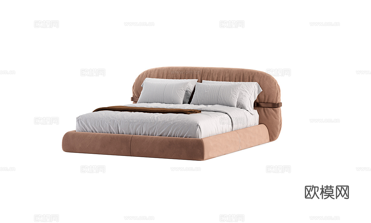Rugiano 意式双人床3d模型下载（渲染图1）