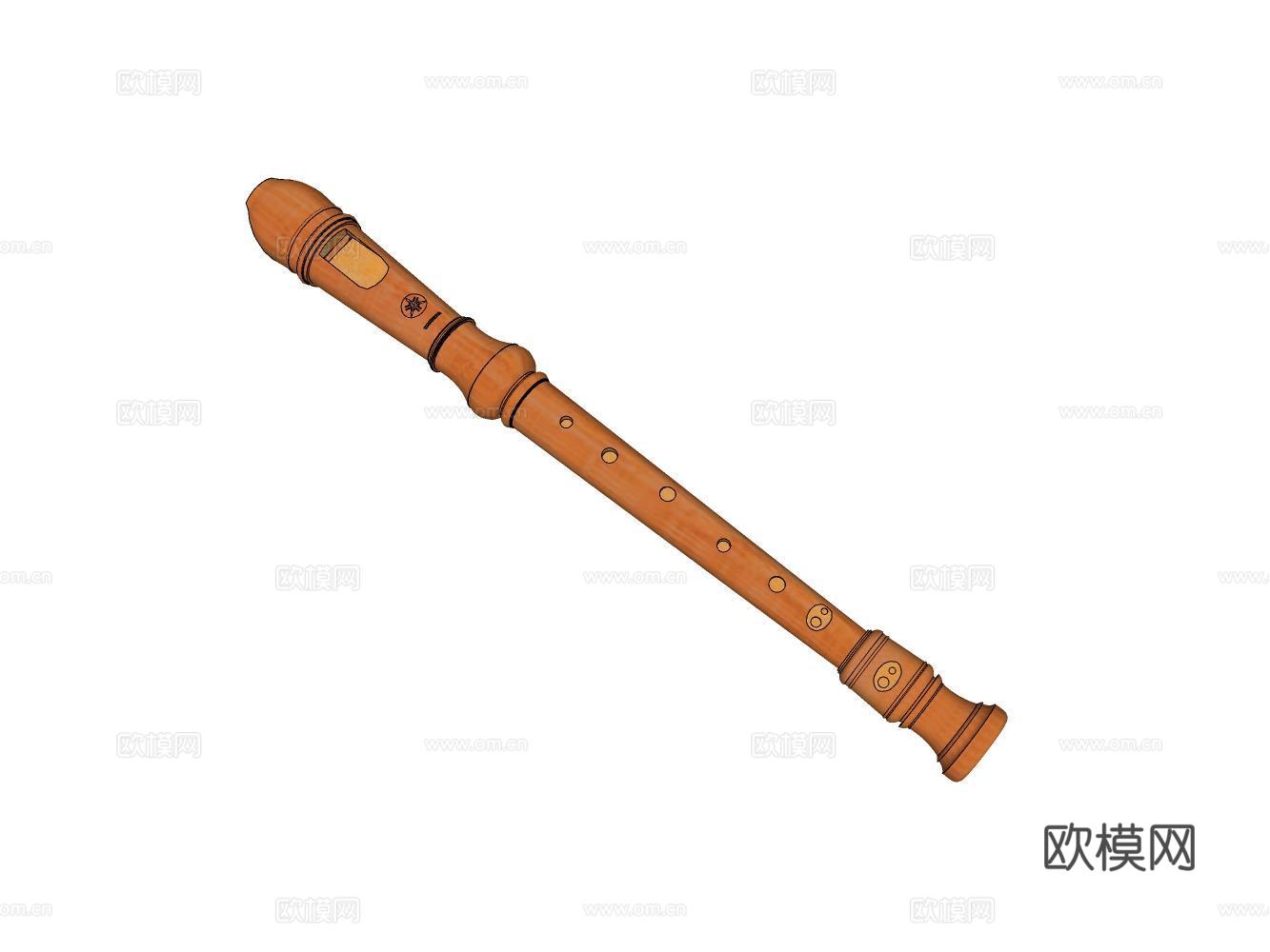 长笛su模型下载（渲染图2）