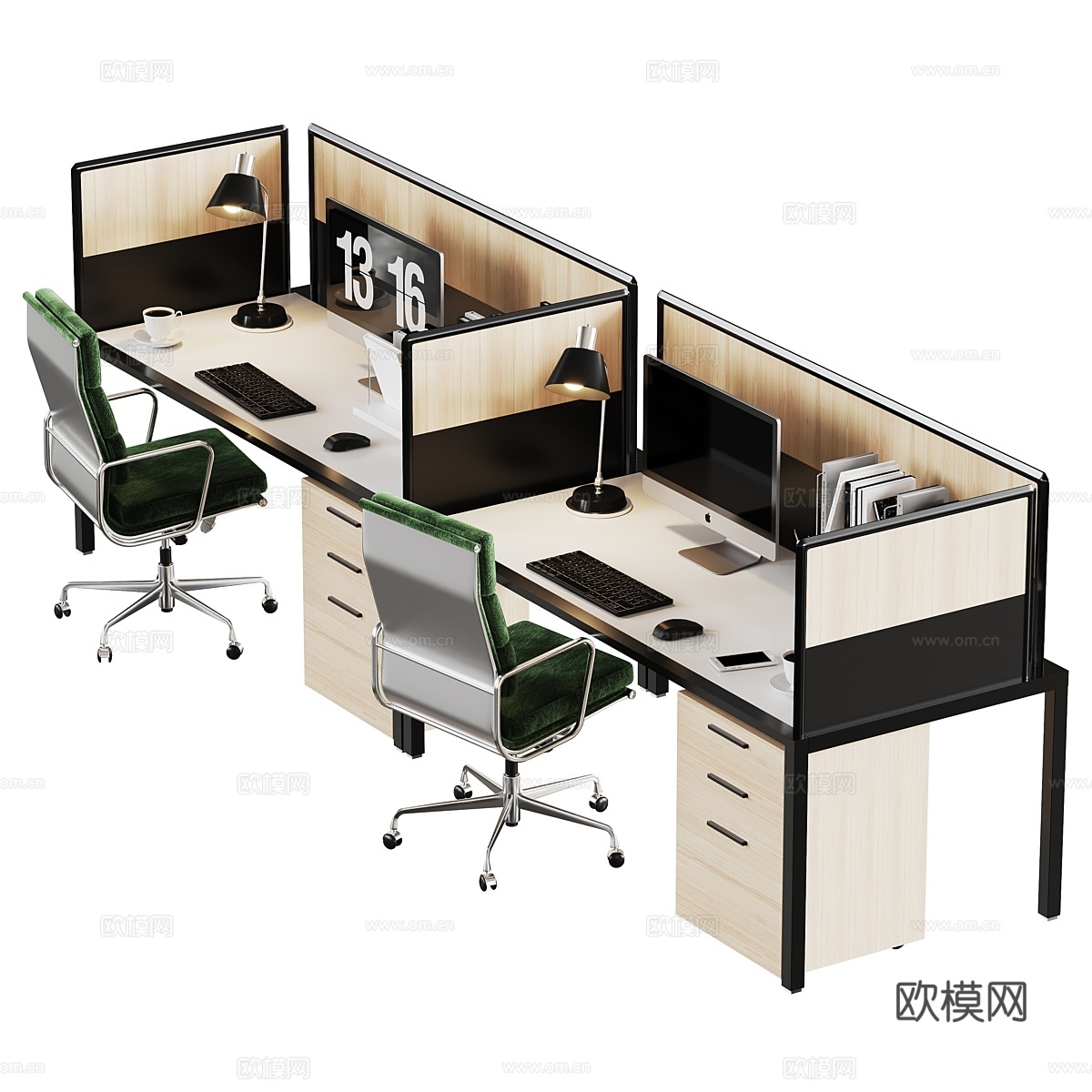 现代办公家具套装3d模型