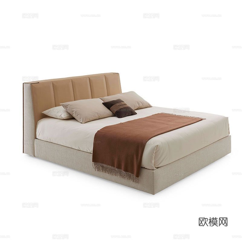 TRUSSARDI 现代双人床3d模型下载（渲染图2）