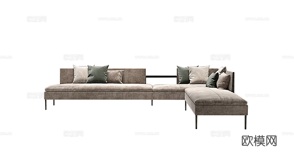 SHAKE 转角沙发3d模型下载（渲染图1）