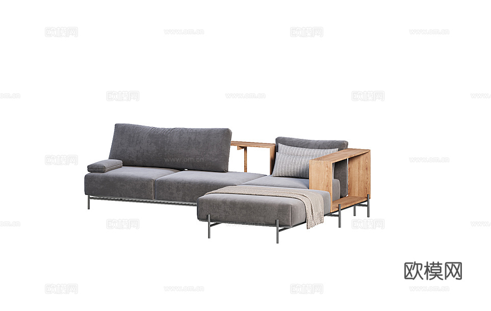 SHAKE 转角沙发3d模型下载（渲染图3）