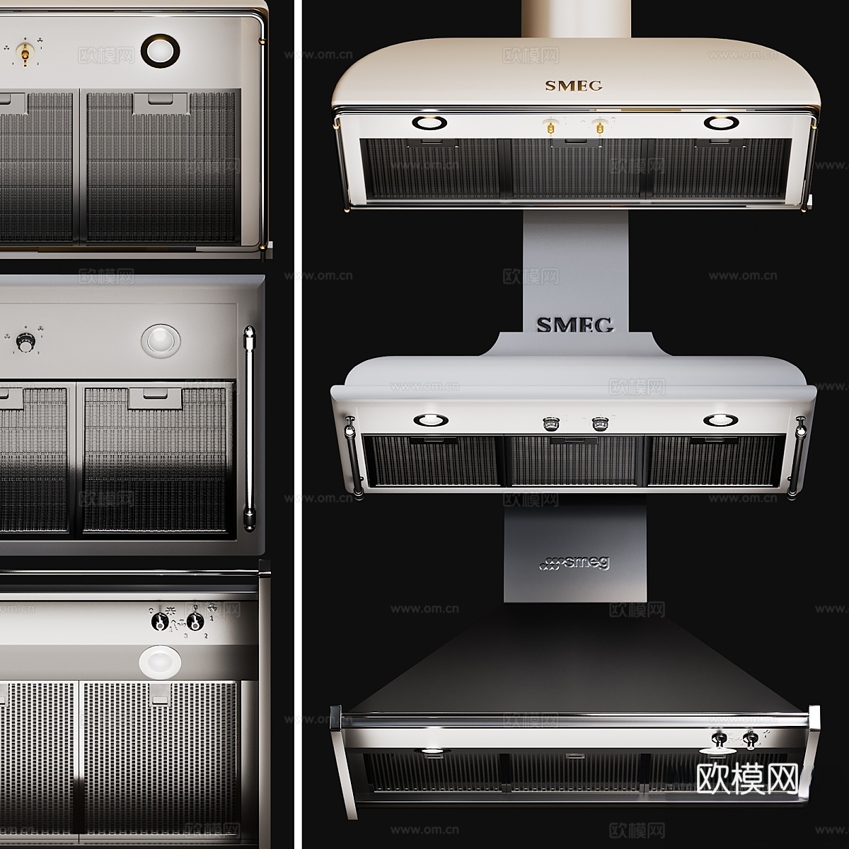 厨房电器斯梅格抽油烟机套装13d模型