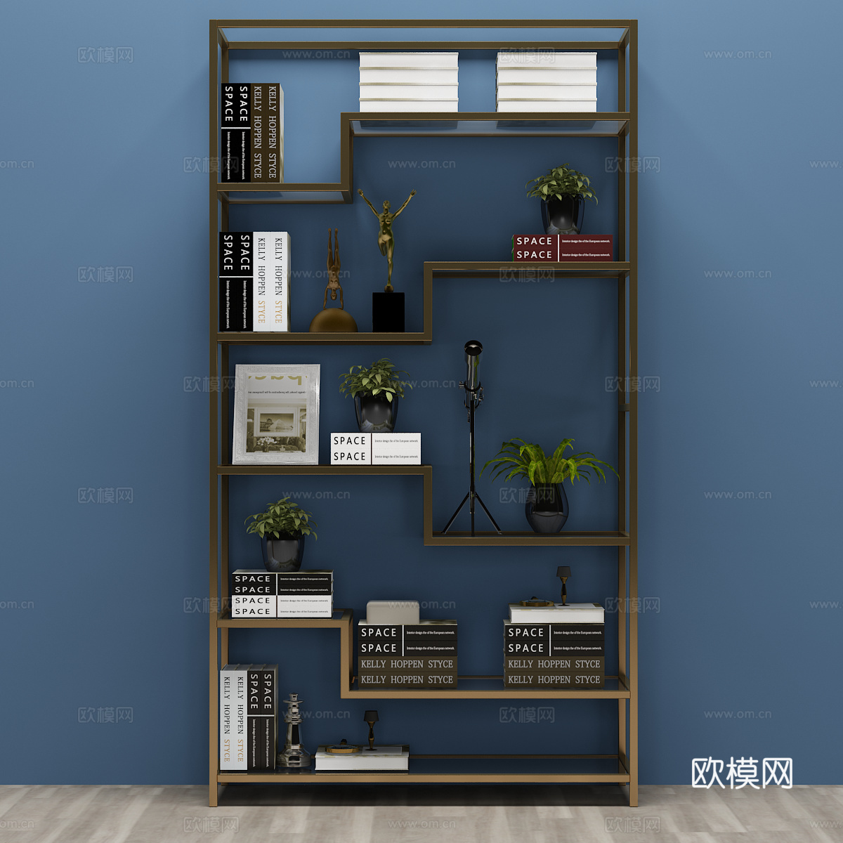 现代书柜 书籍 书架3d模型