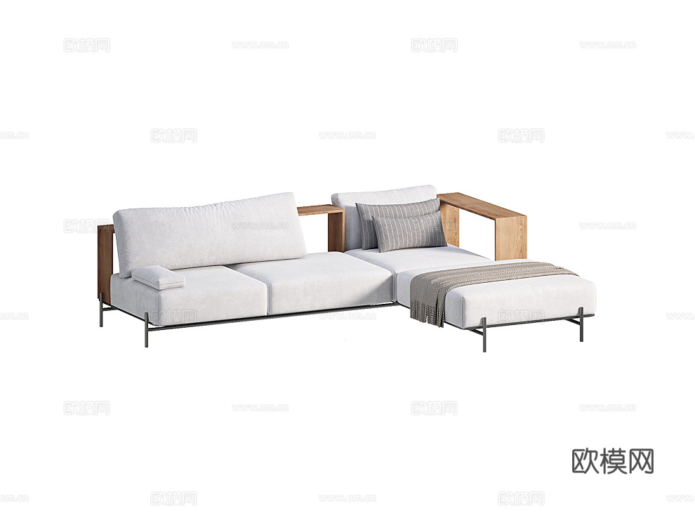 SHAKE 转角沙发3d模型下载（渲染图1）