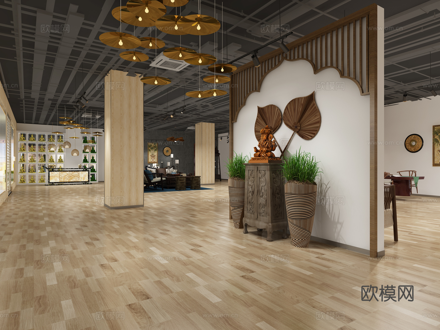 东南亚门店门头3d模型