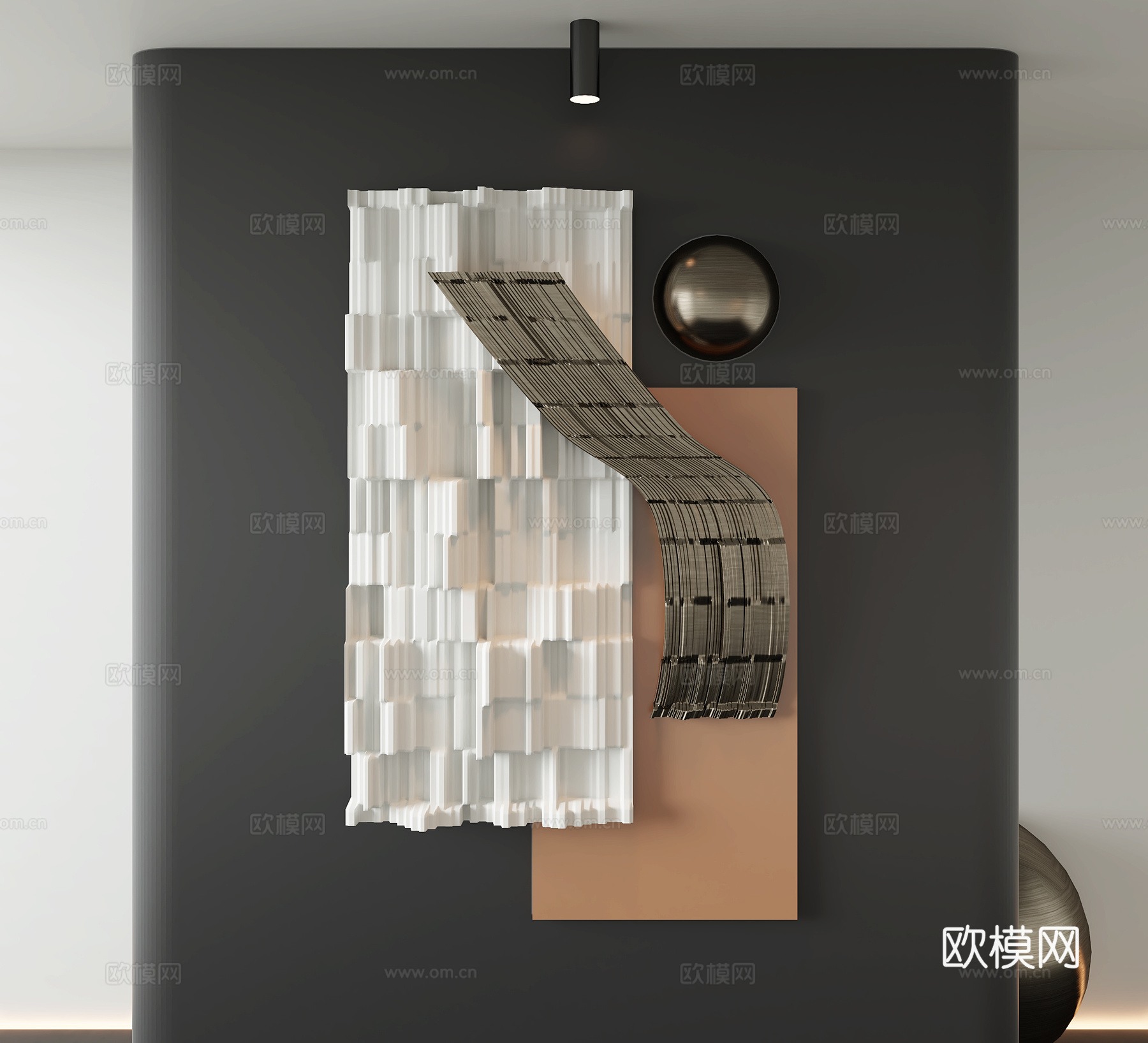 现代墙饰挂件3d模型