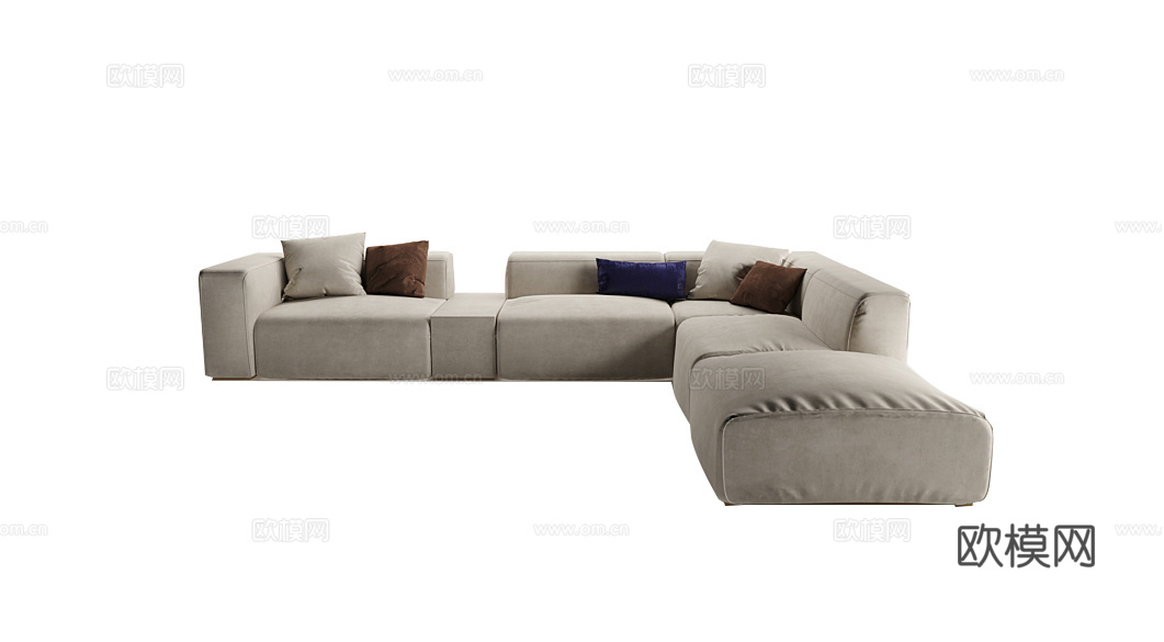 Rugiano 多人沙发3d模型下载（渲染图1）
