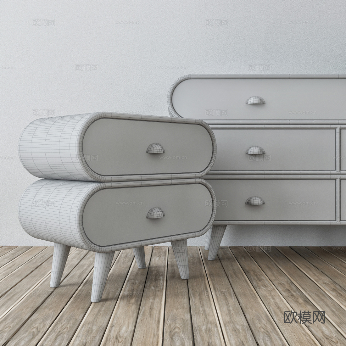 现代柜子组合模型3d模型