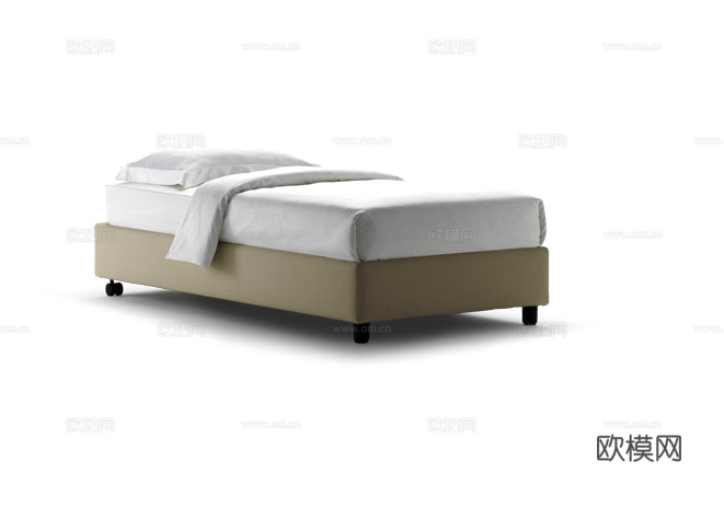 Flou 单人床架 床垫3d模型下载