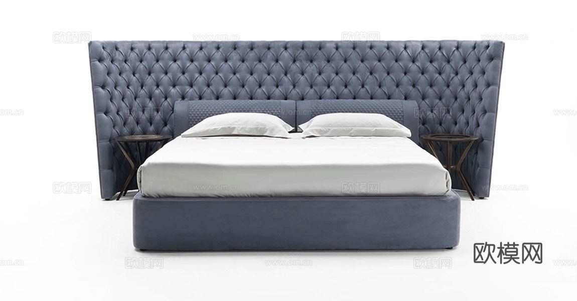 VF 意式双人床3d模型下载（渲染图1）
