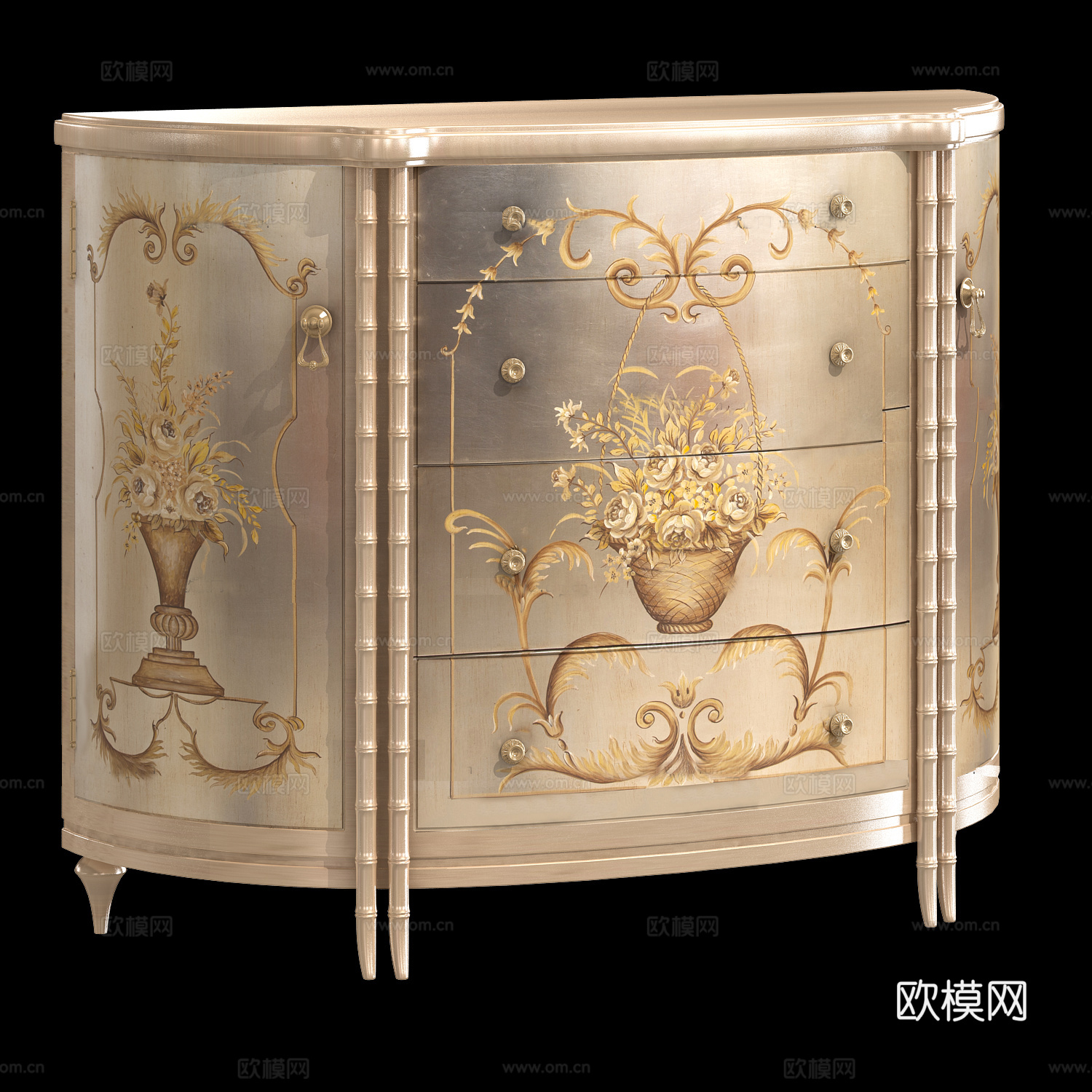 欧式古典床头柜3d模型