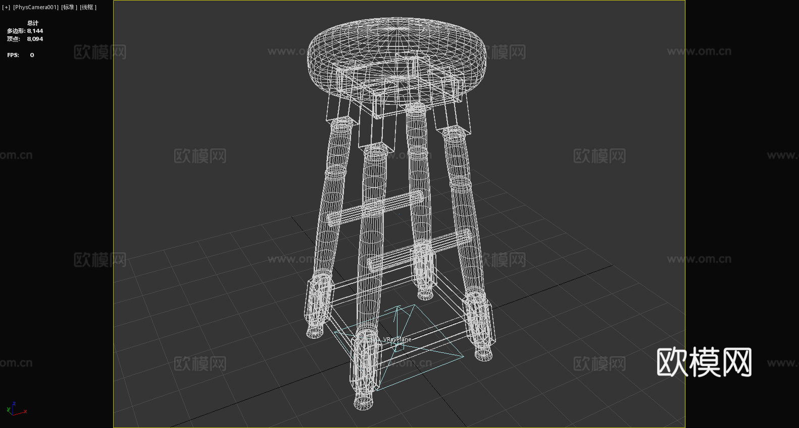 凳子 吧台凳 高脚凳 圆凳 木凳3d模型