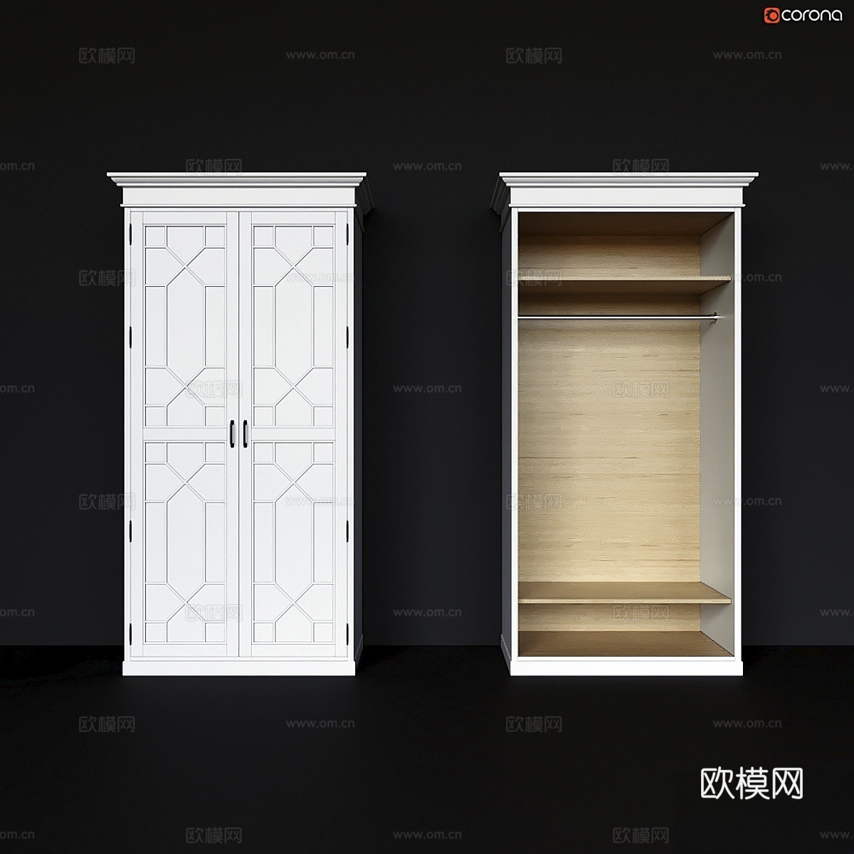 带图案的步入式衣橱3d模型