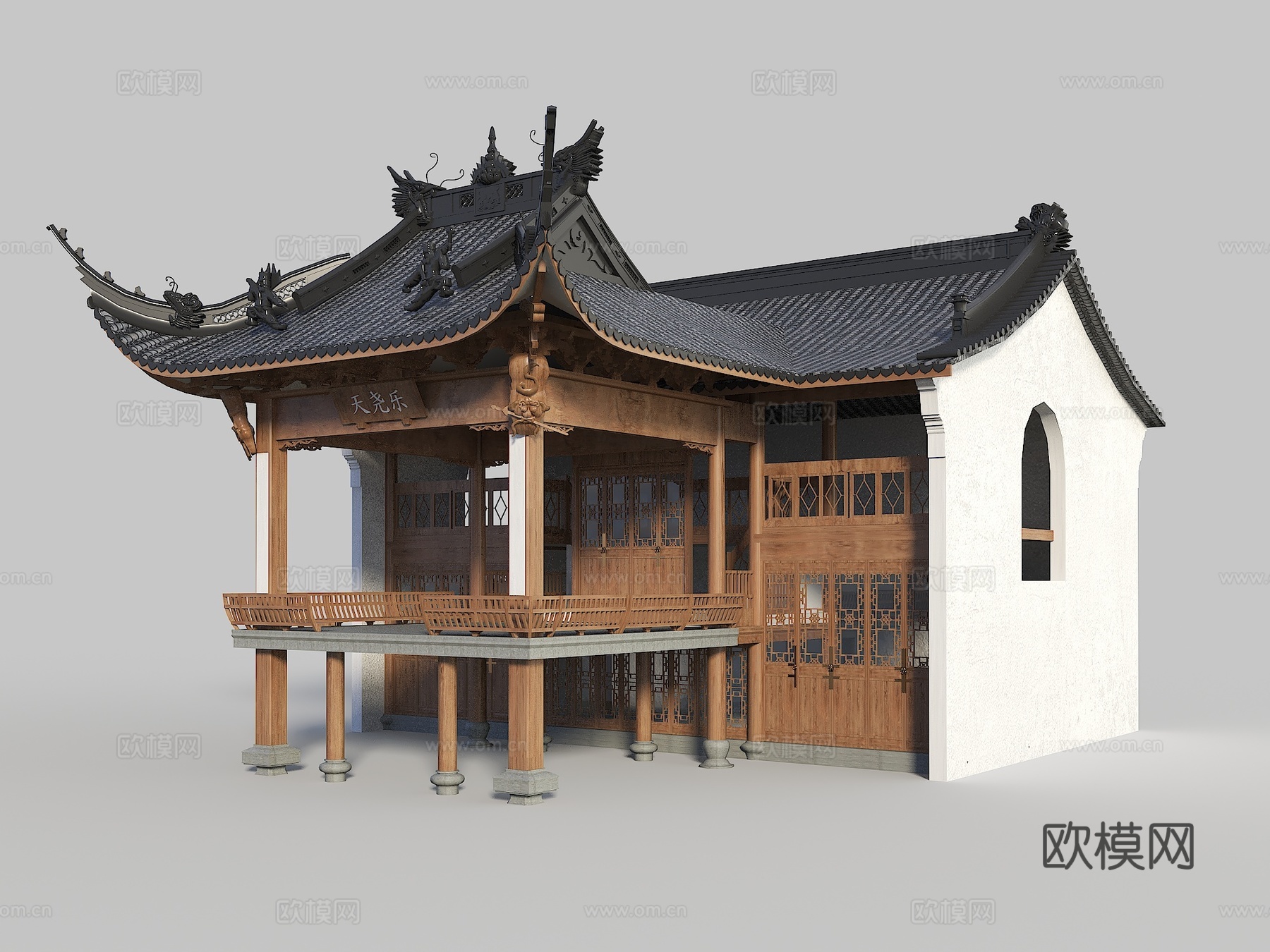 中式戏台 古建戏台 演出台 古建筑3d模型