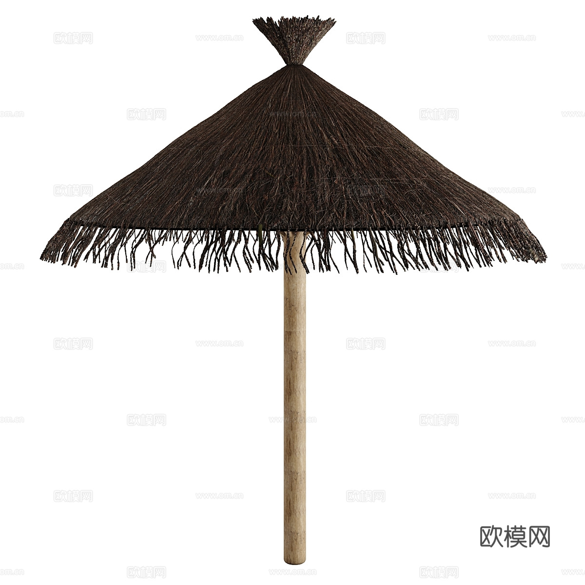 新中式侘寂草屋 遮阳伞3d模型