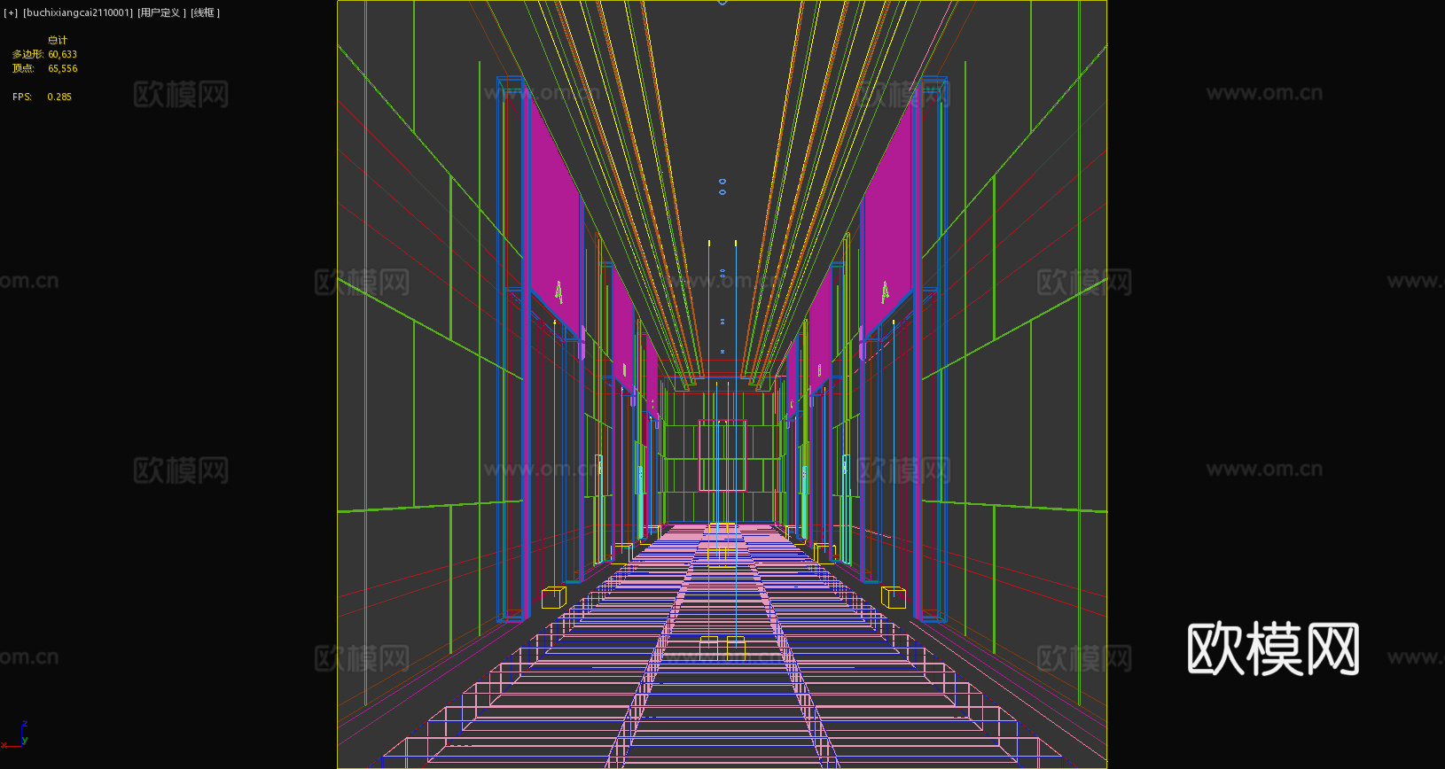 现代电梯厅 电梯 现代挂画 现代走廊 现代瓷砖3d模型下载（渲染图4）