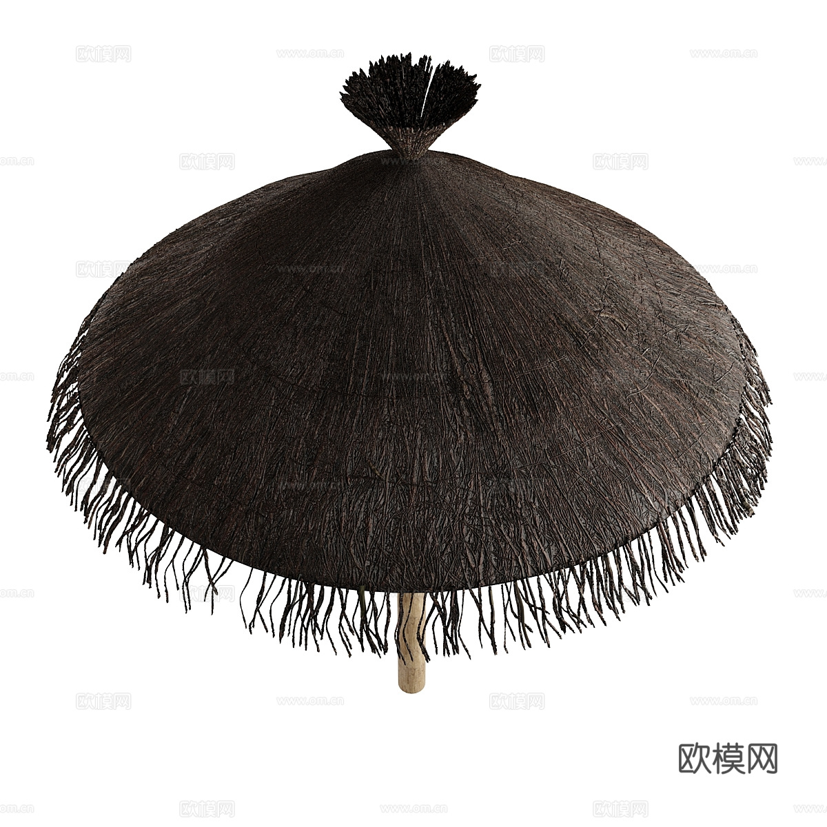 新中式侘寂草屋 遮阳伞3d模型