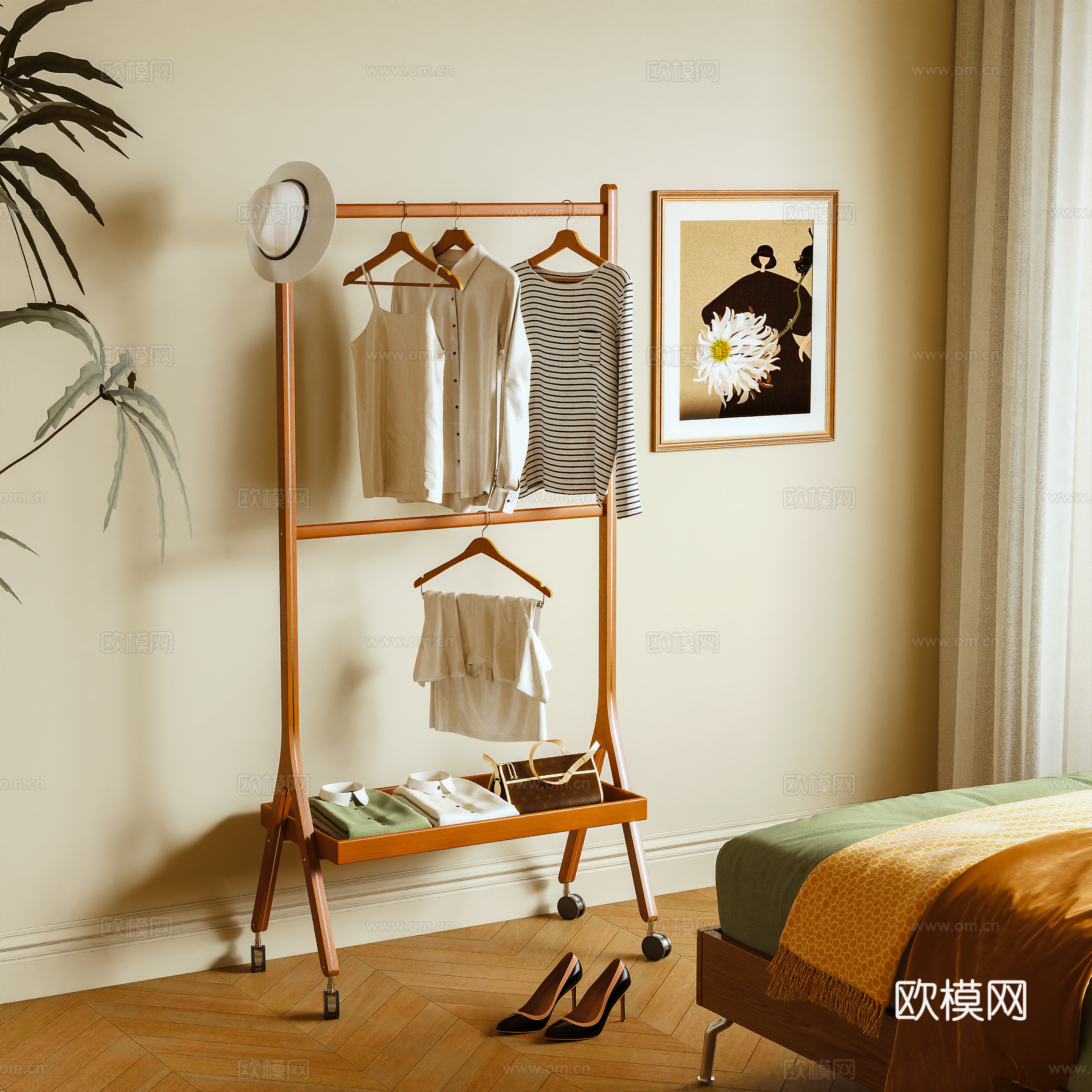 挂衣架 衣帽架 落地衣架 服饰3d模型