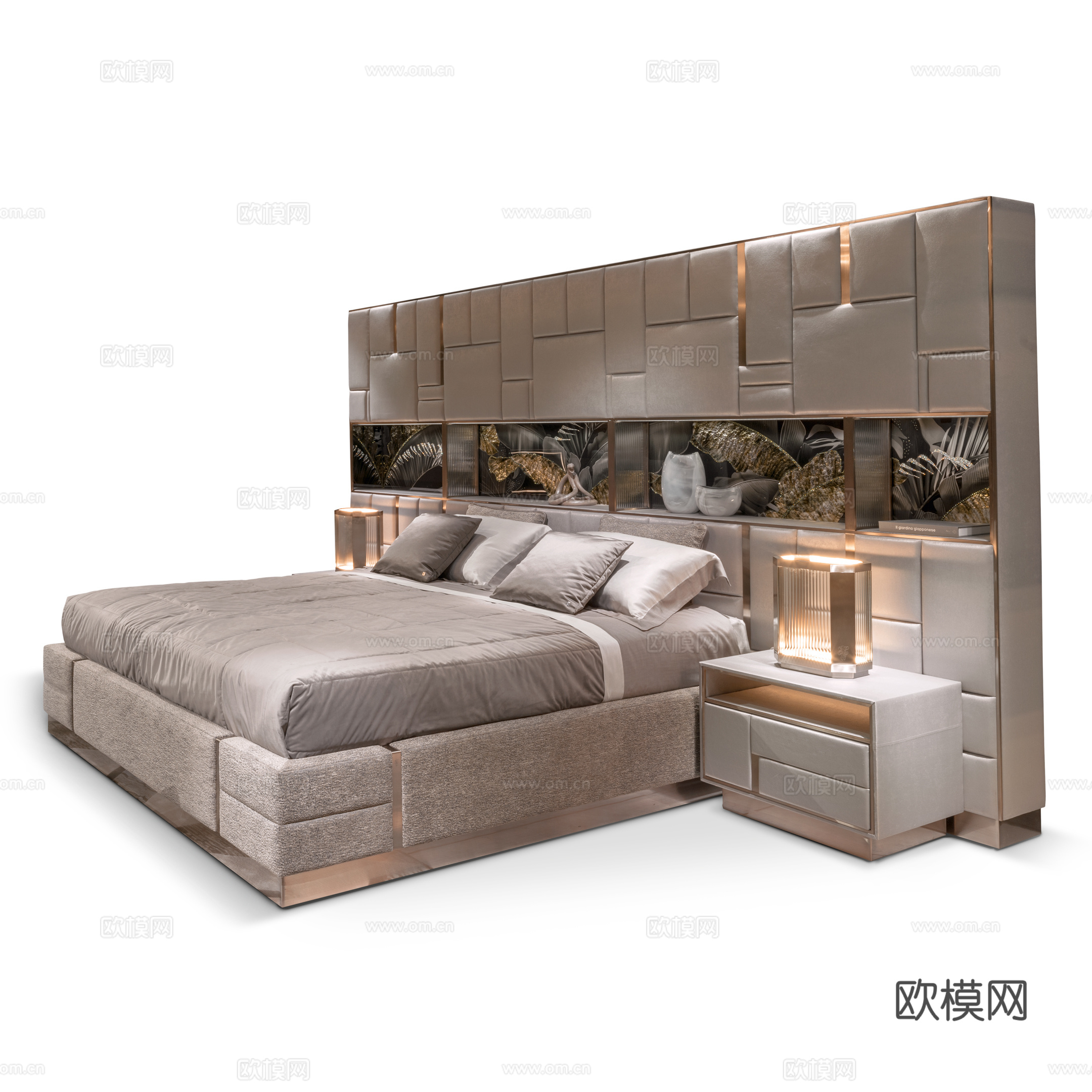 Visionnaire 意式双人床3d模型下载（渲染图2）