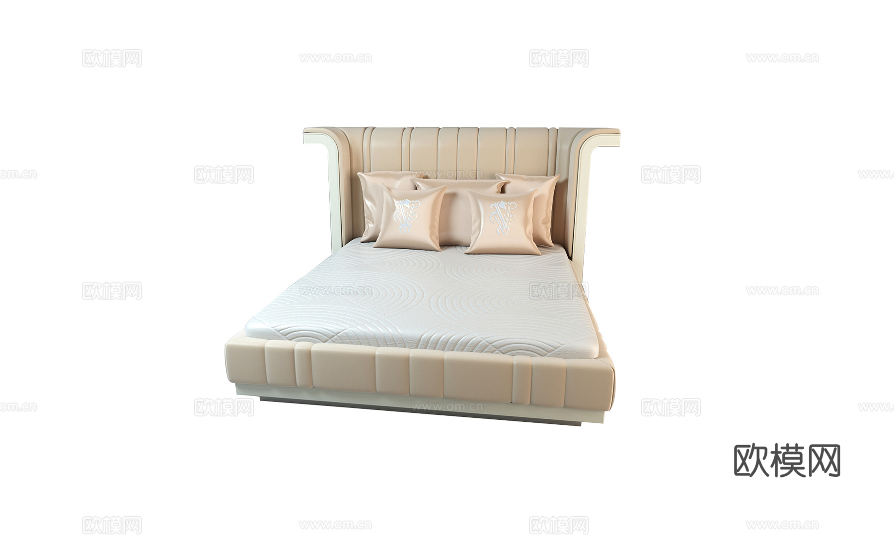 Visionnaire 意式双人床3d模型下载（渲染图1）